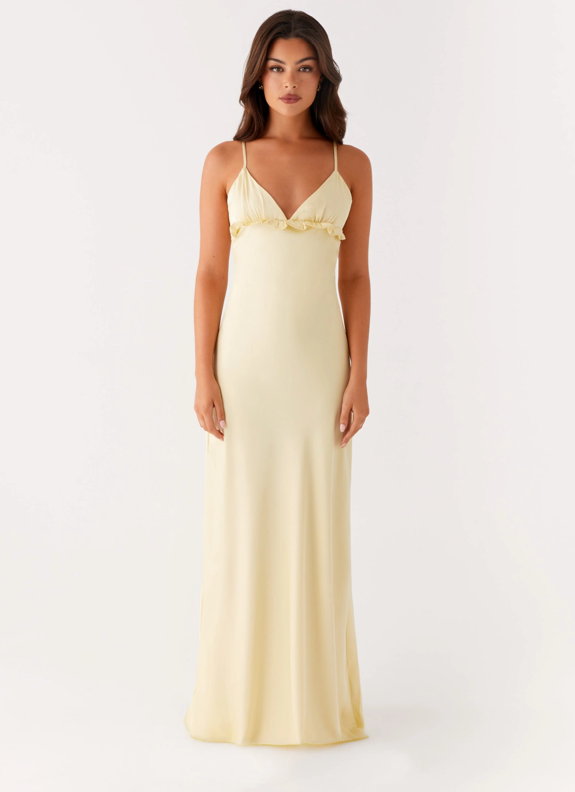 Elona Maxi Dress - Baby Yellow Vintage Style Neutral Layer