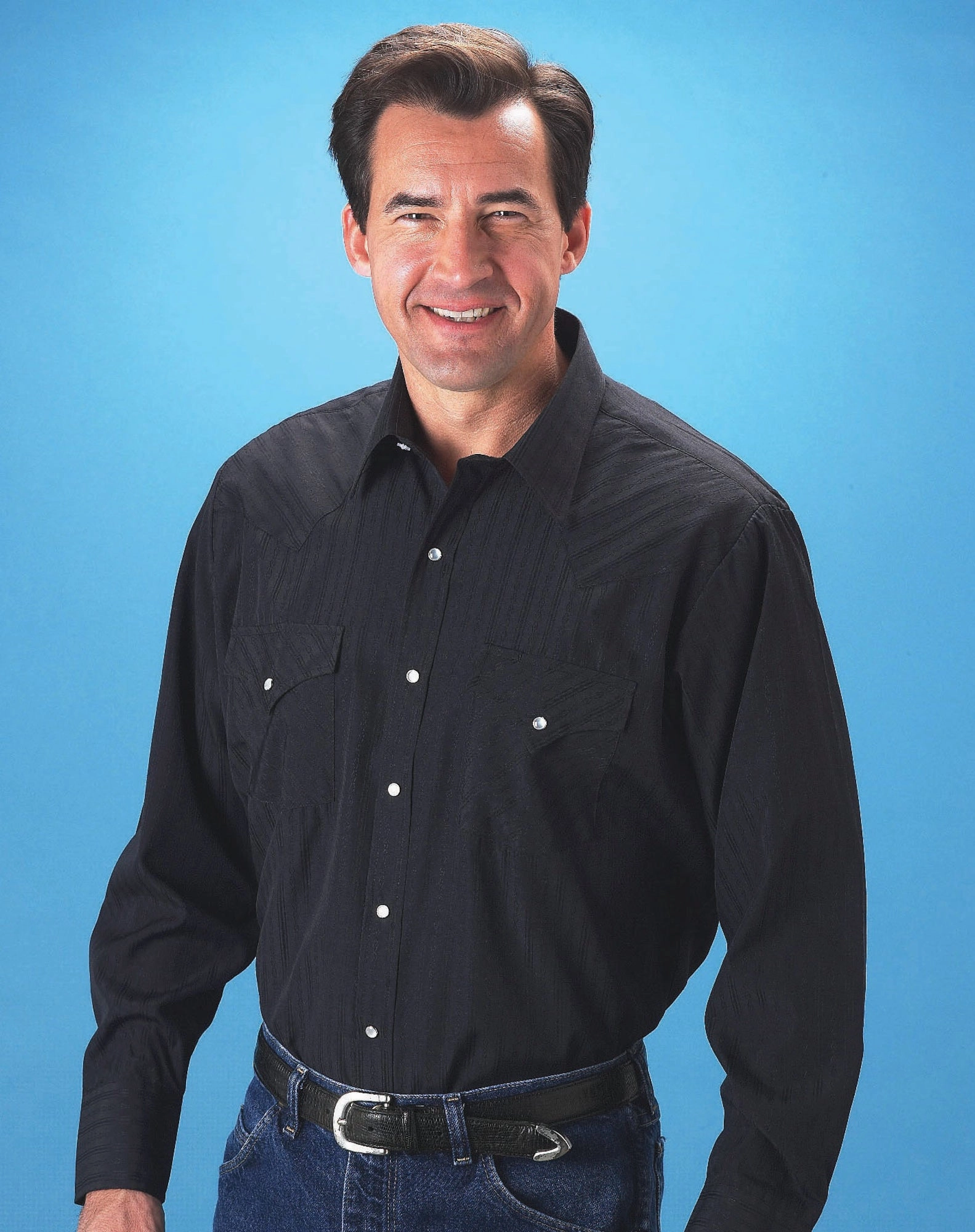 Multipurpose Utility Gym Appropriate Ely & Walker Mens Tone on Tone Black Western Shirt L/S Poly/Cotton