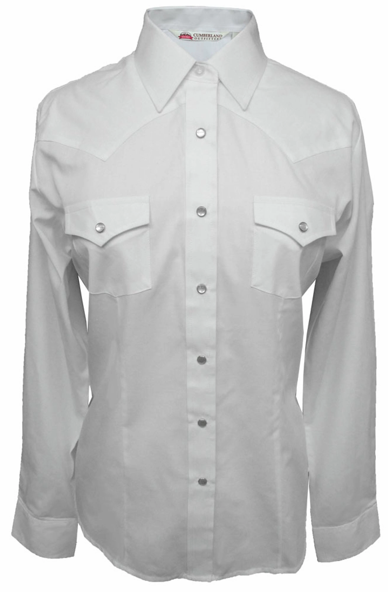 Travel Friendly Ely & Walker Womens Solid White Western Shirt L/S Poly/Cotton