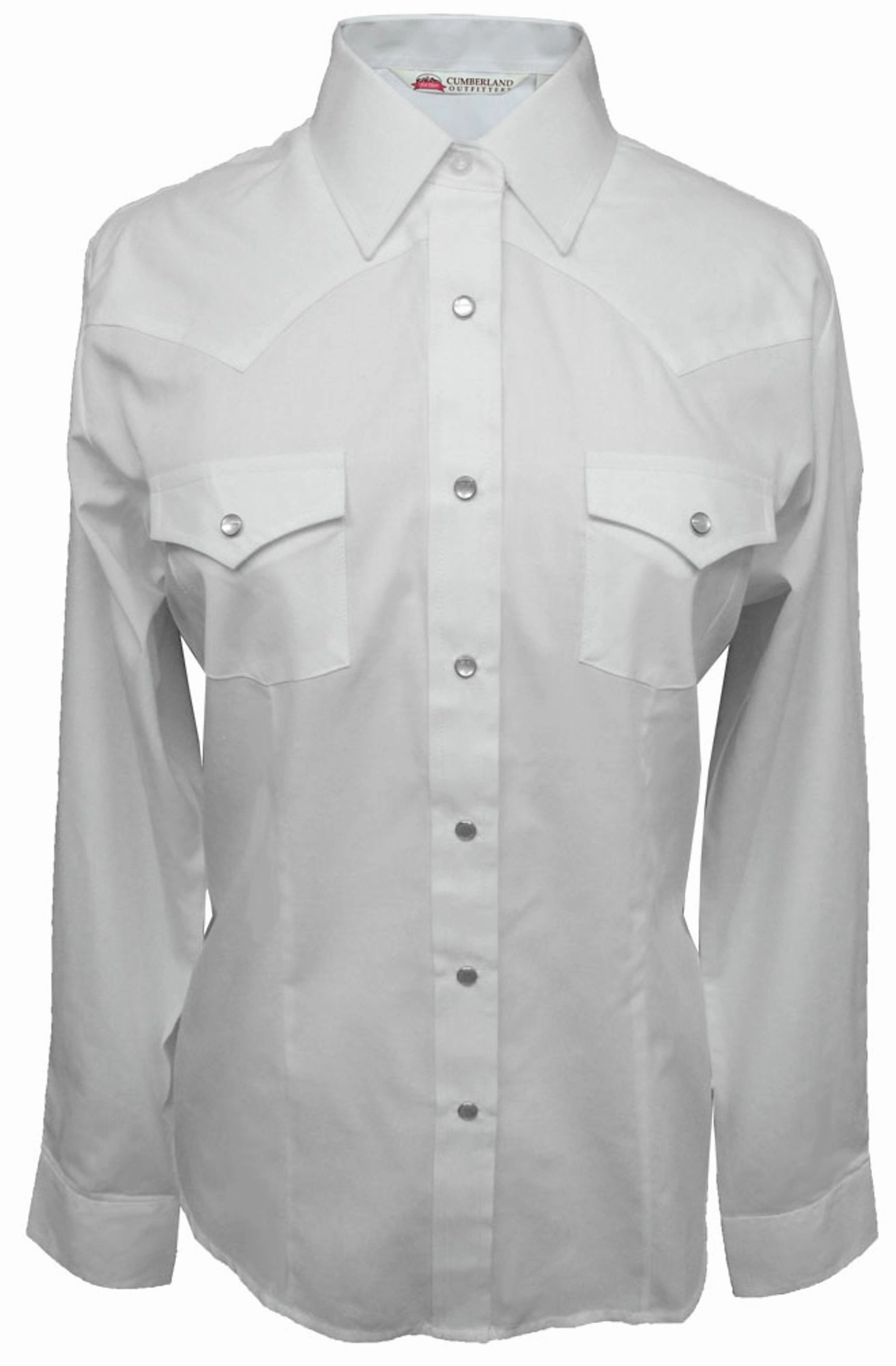 Ely & Walker Womens Solid White Western Shirt L/S Poly/Cotton Fashion Statement Fashion Forward