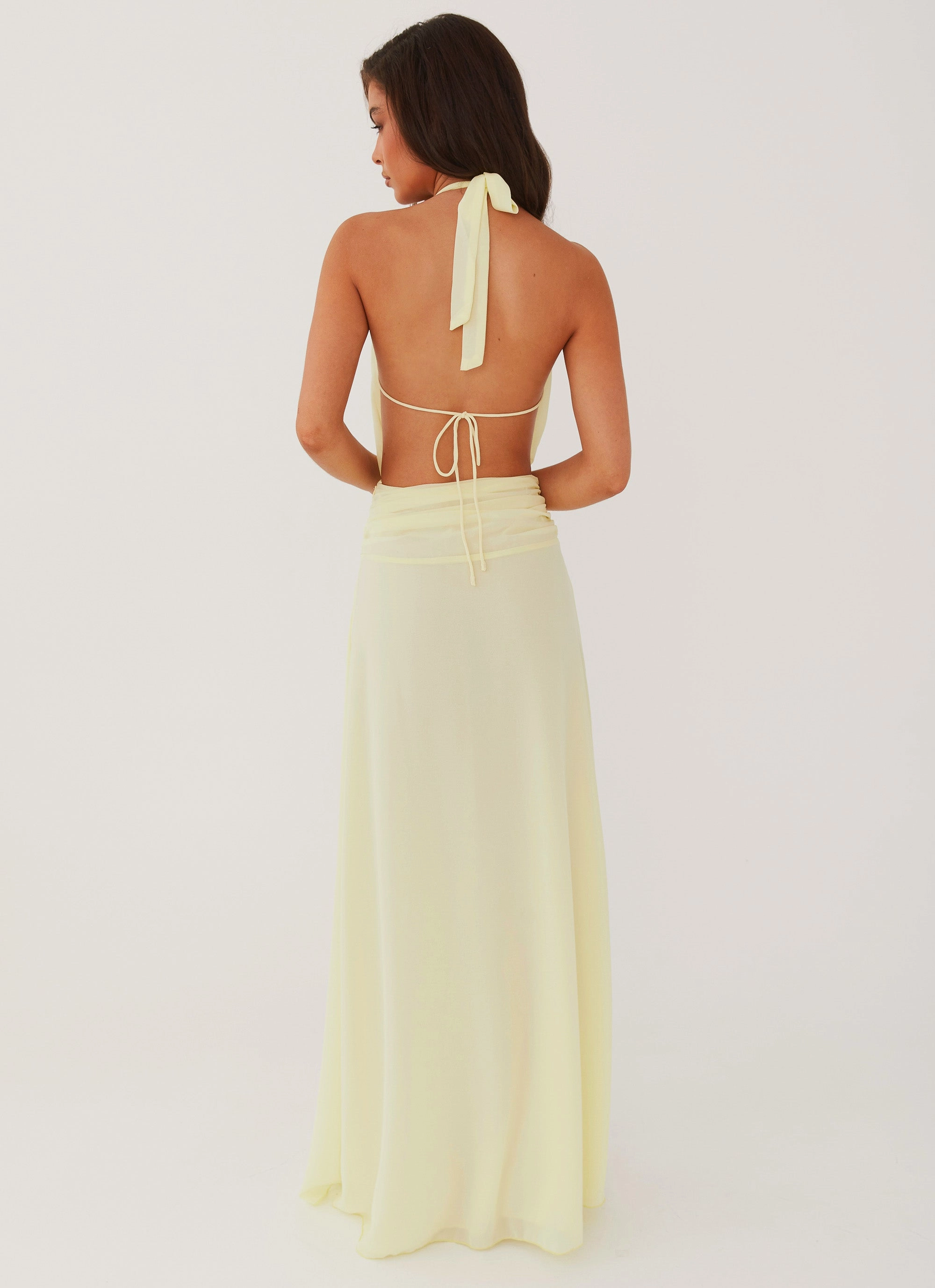 Perfectly Fit Look Elysia Chiffon Maxi Dress - Lemon