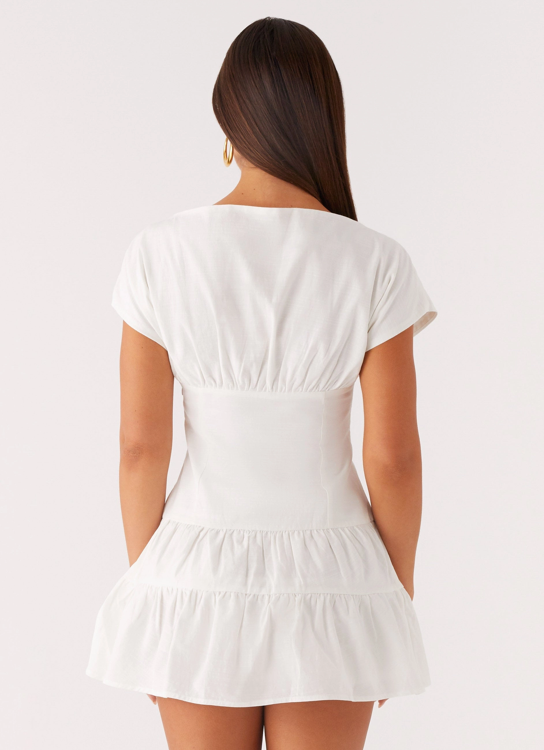 Ember Haze Boat Neck Mini Dress - Off White Night wear