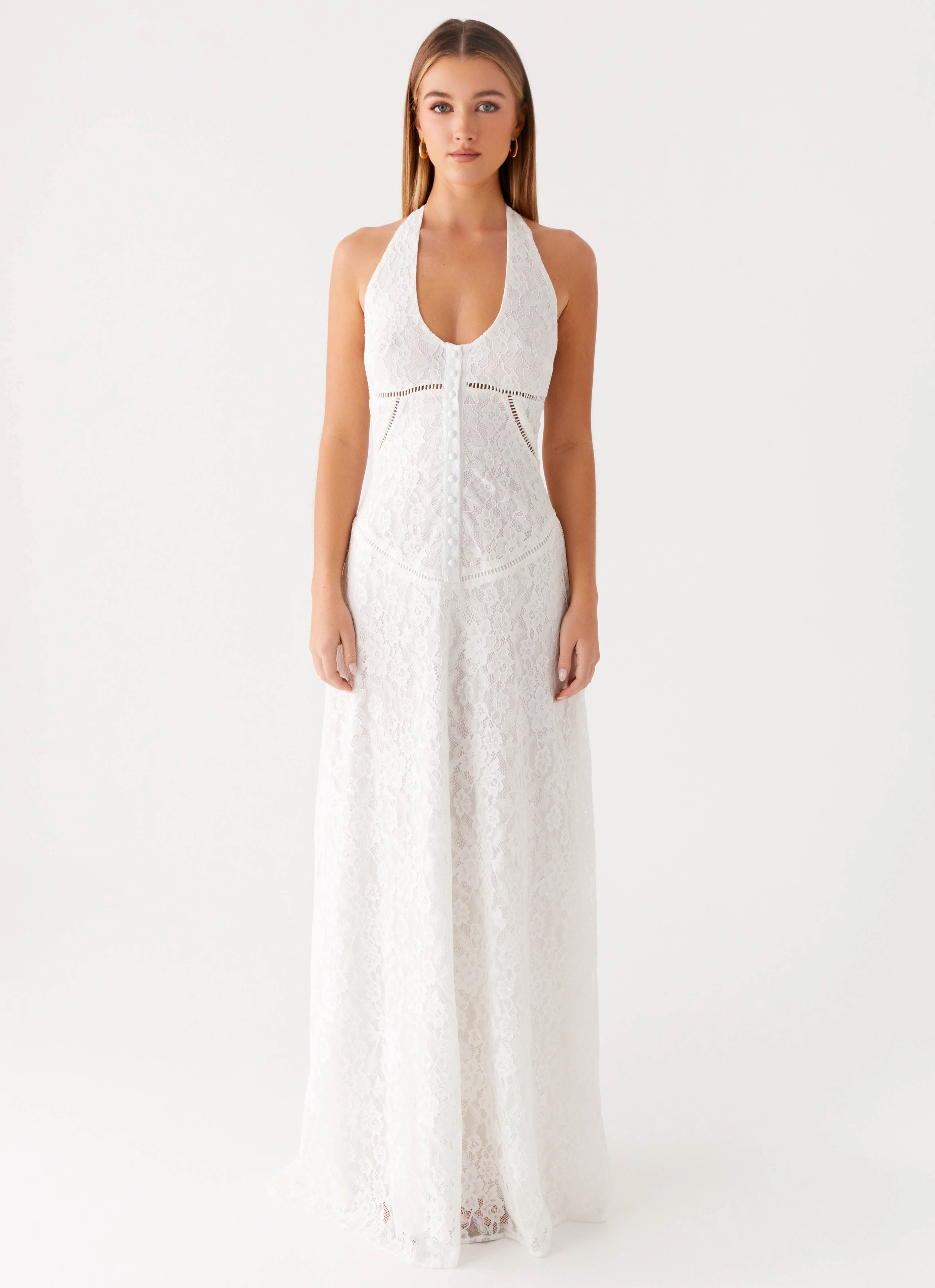 Ember Valley Maxi Dress - Ivory Soft cotton blend dress