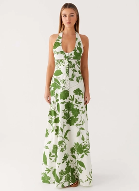 Ember Valley Maxi Dress - Verdant Bloom Texture Soft Casual Lines