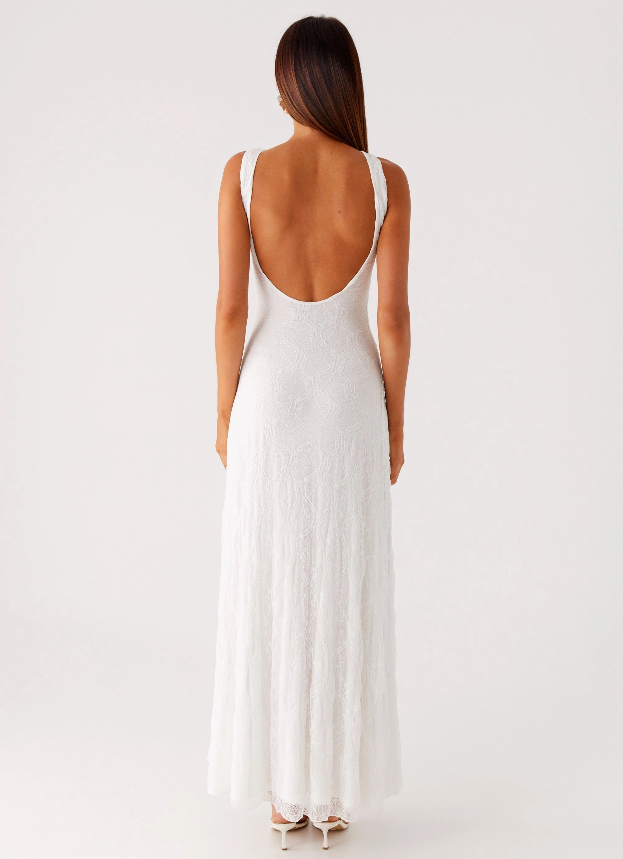 Shiny surface Soft and Relaxed Embrace The Sun Maxi Dress - White