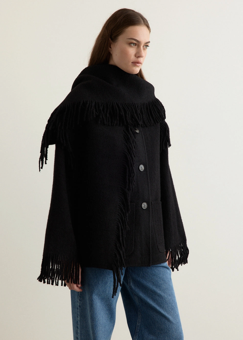 Weekday Street Look Day To Night Embroidered Scarf Jacket