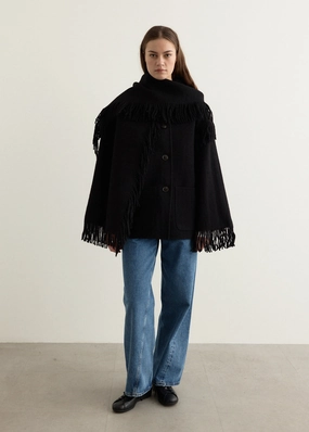 Embroidered Scarf Jacket Embellished Trim