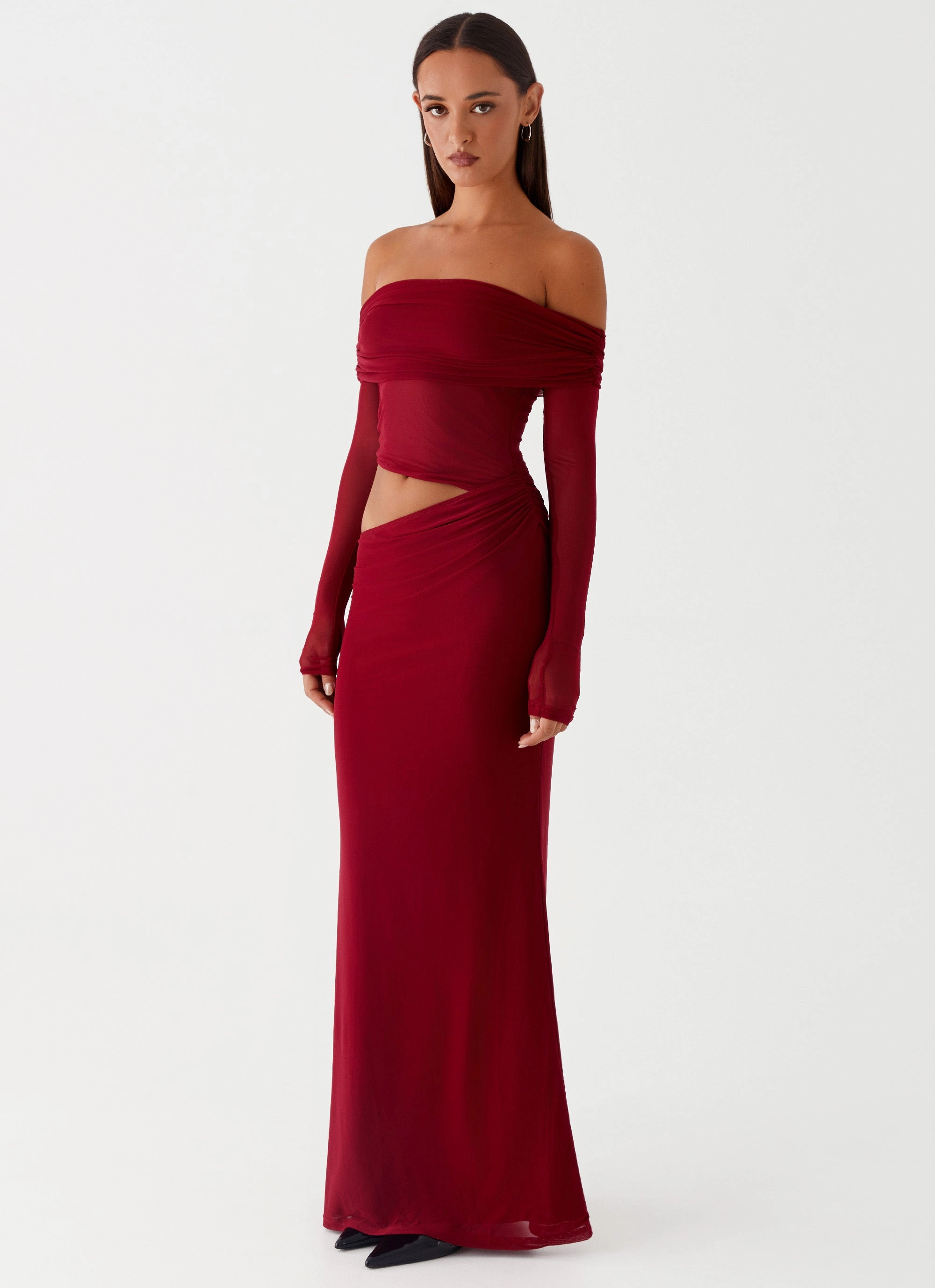 Emery Maxi Dress - Cherry Red Youth Charm Light Movement