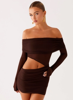 Emery Mini Dress - Chocolate Chill Piece