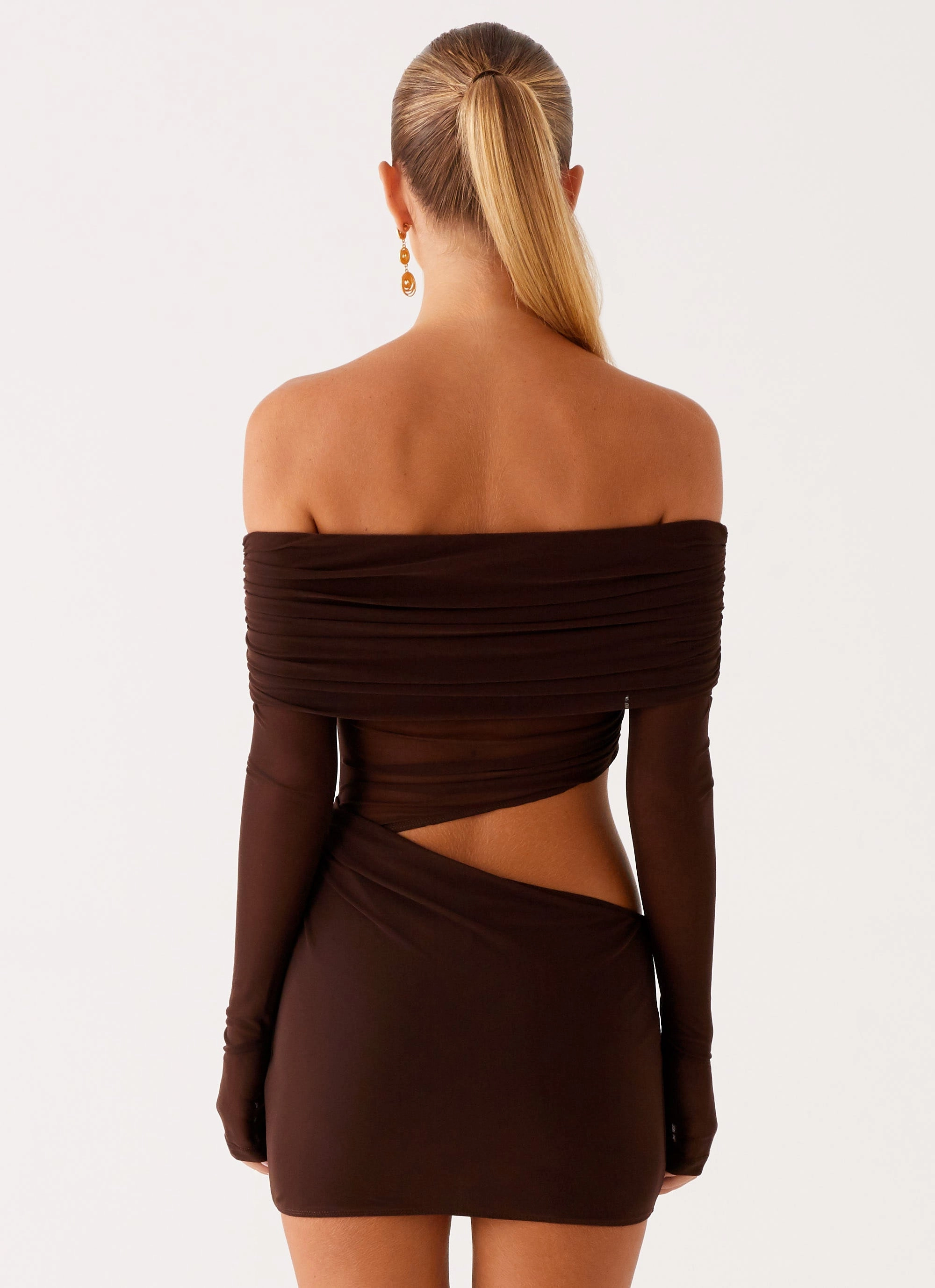 Emery Mini Dress - Chocolate Gentle Flow Calm Finish