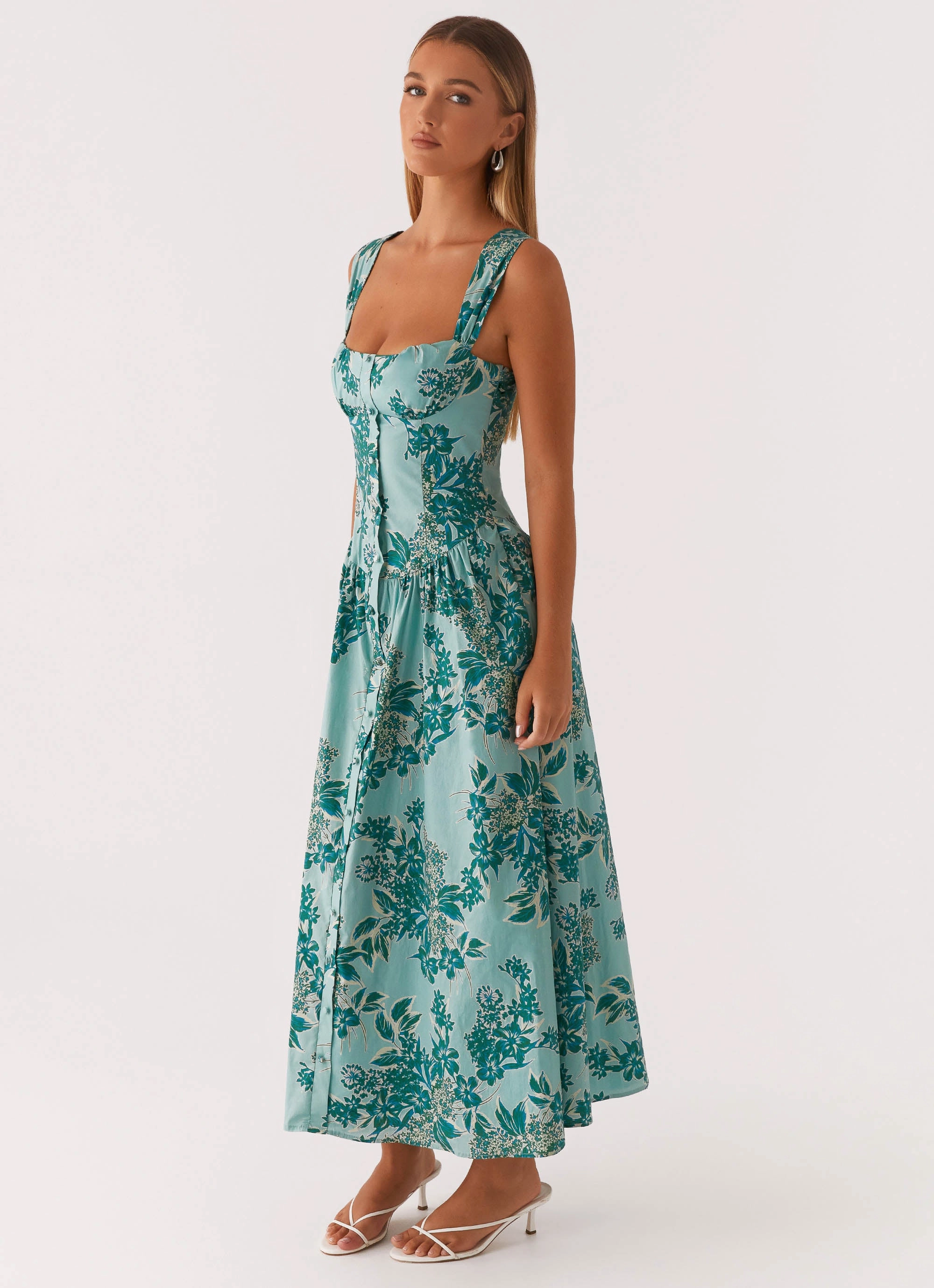 Urban Line Cool Elegance Emmalina Midi Dress - Cloud Nine Floral