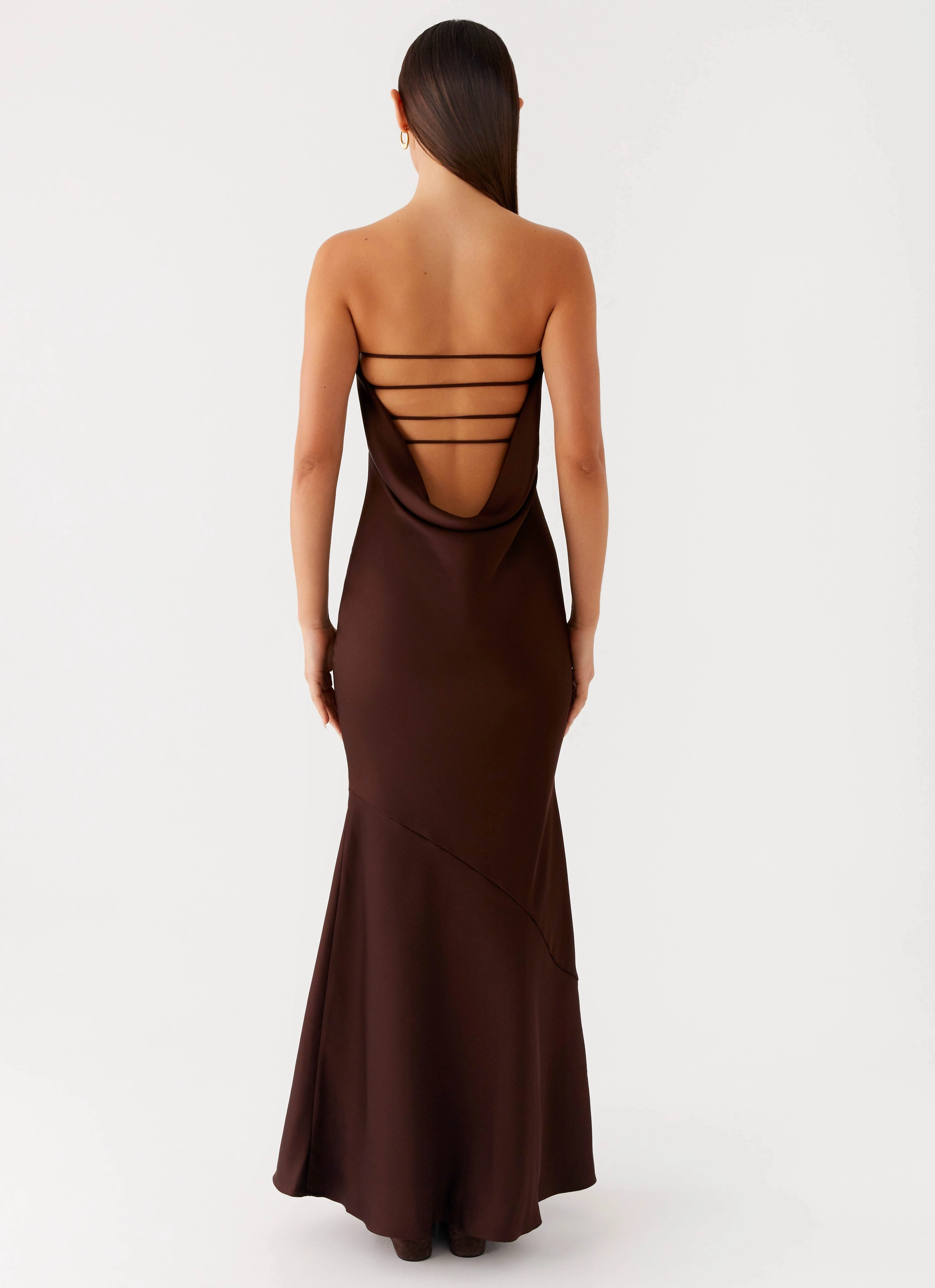 Endless Nights Maxi Dress - Chocolate Sheer Light Figure-Skimming