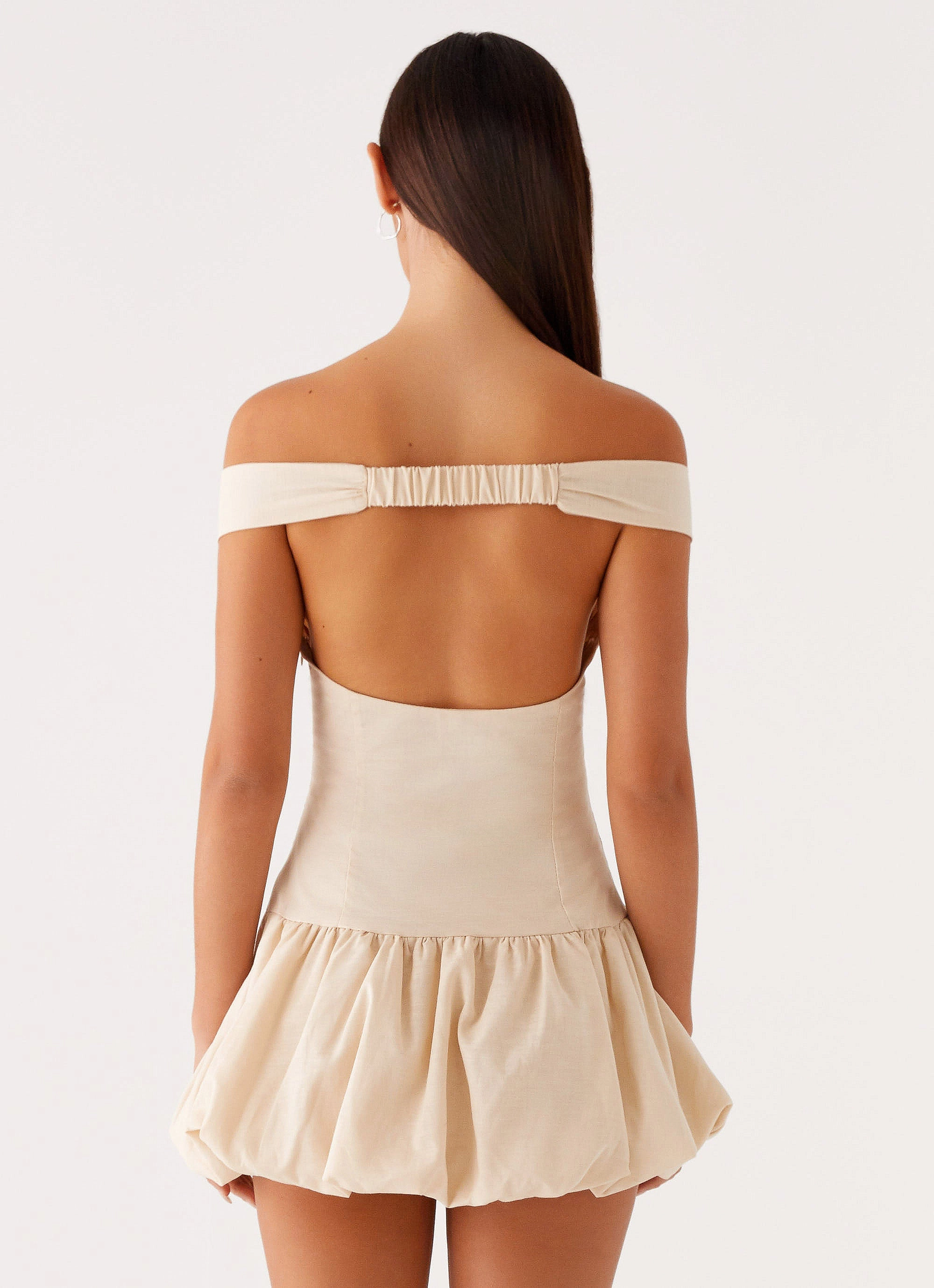 Fresh Form Endless Romance Off Shoulder Mini Dress - Butter