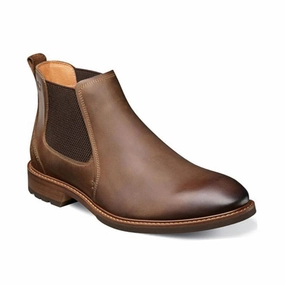 Shock Absorbing Snowy Path Men's Lodge Plain Toe Brown Crazy Horse