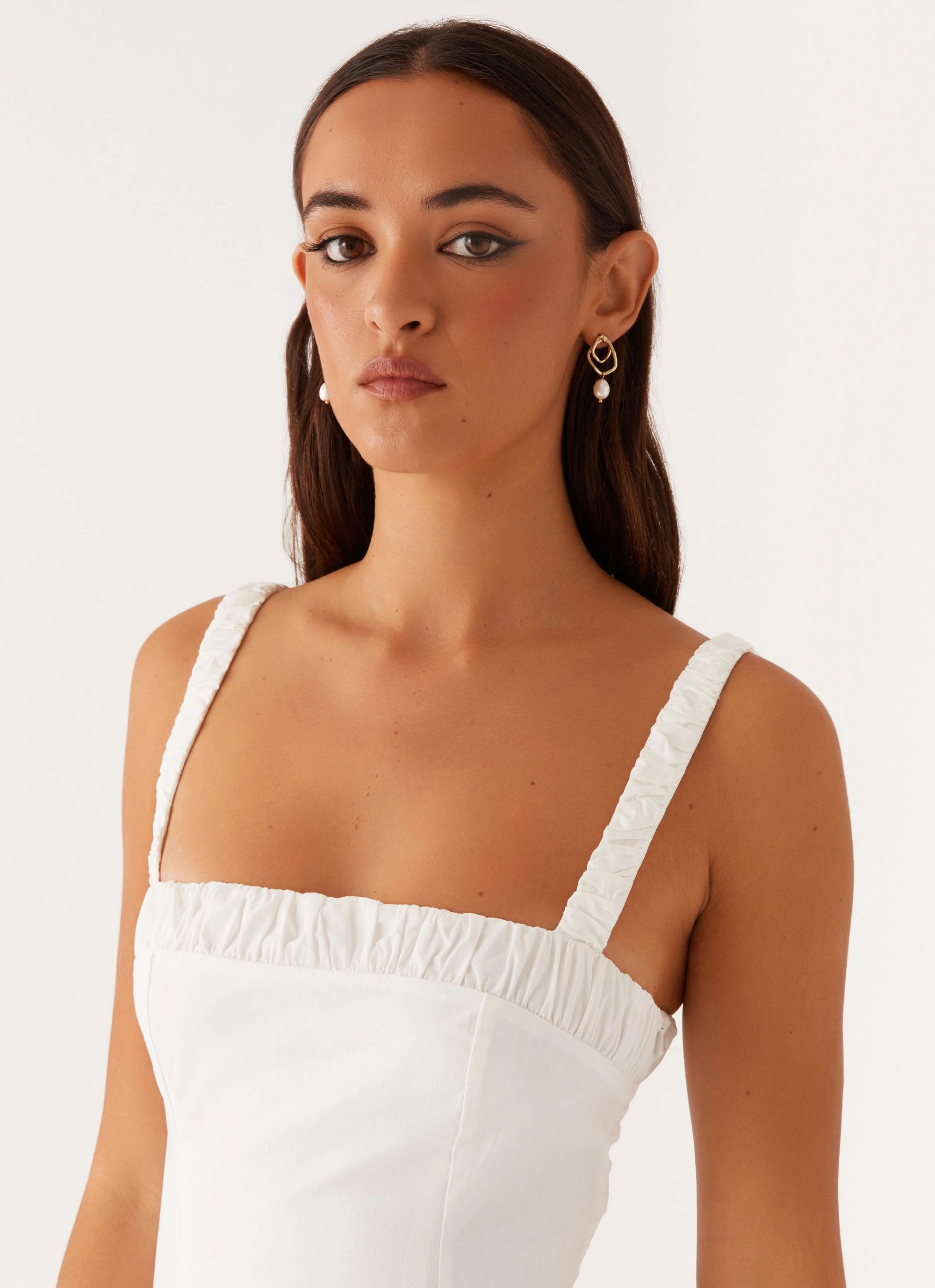 Enola Midi Dress - White Modern Design