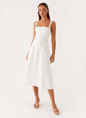 Enola Midi Dress - White Skin Hug
