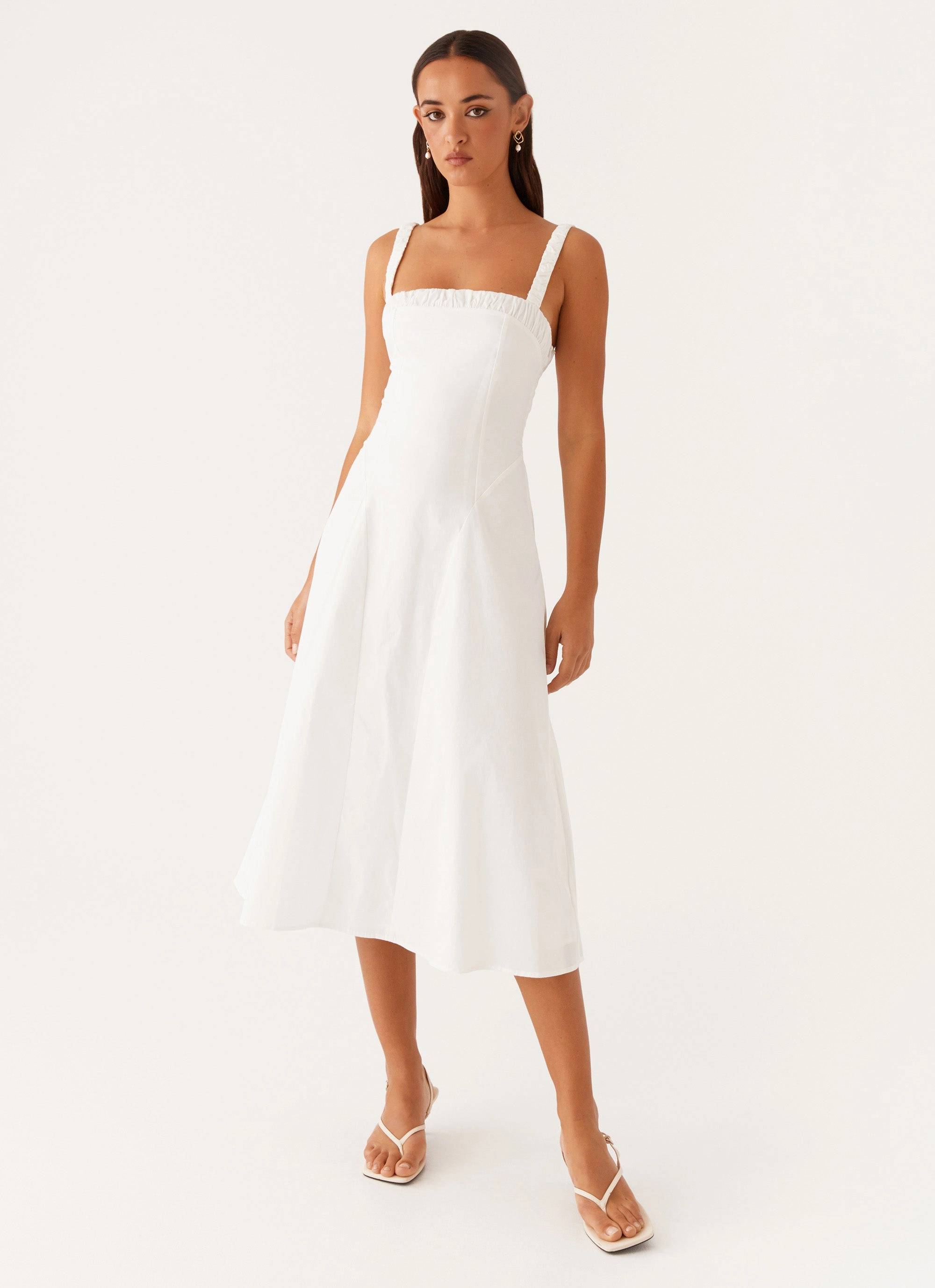 Enola Midi Dress - White Skin Hug