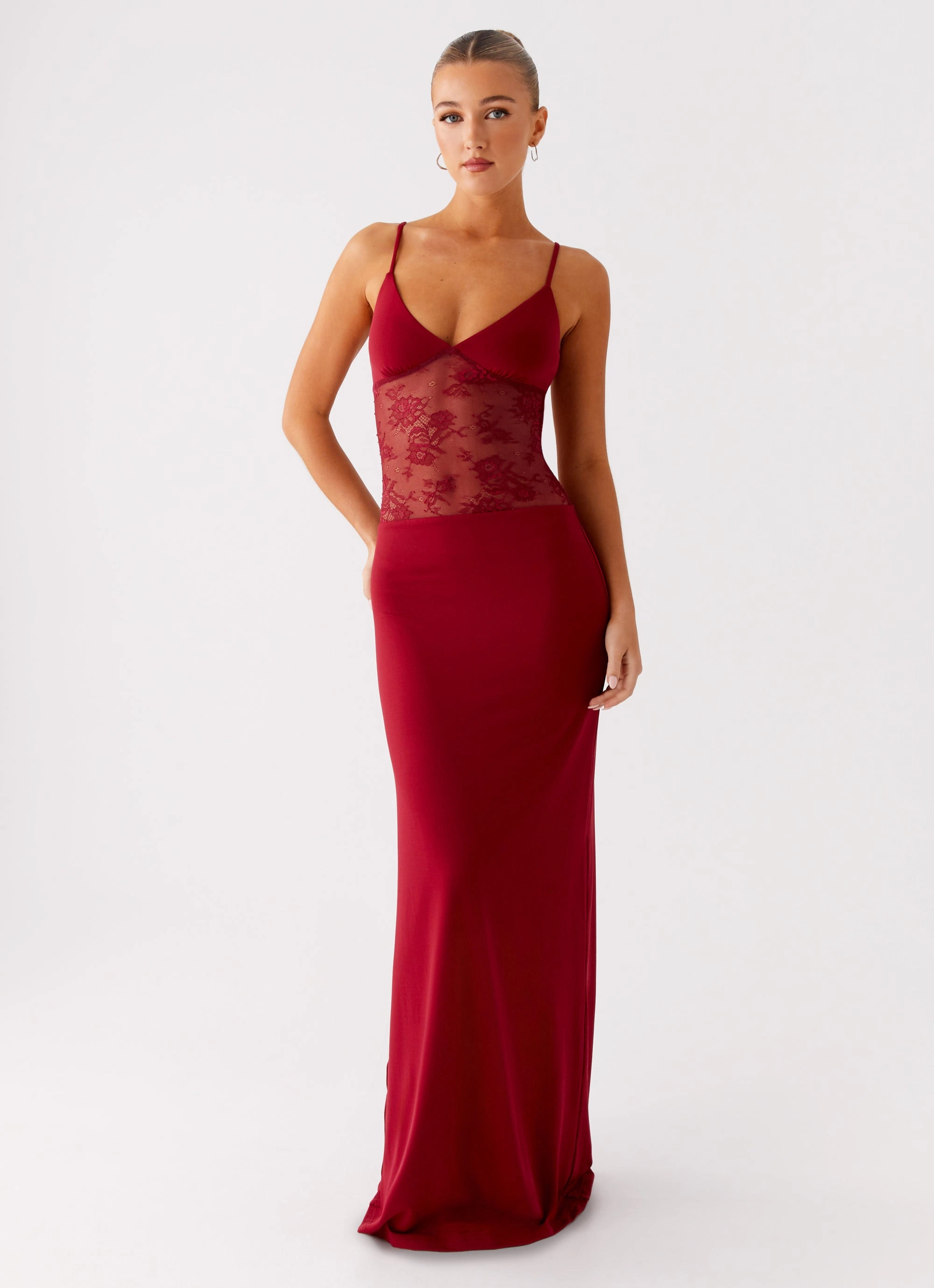 Envy Maxi Dress - Maroon Seasonal Layering