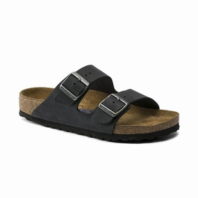 Minimal Adventure Sandals Women's Arizona Soft Footbed Black Oiled Leather