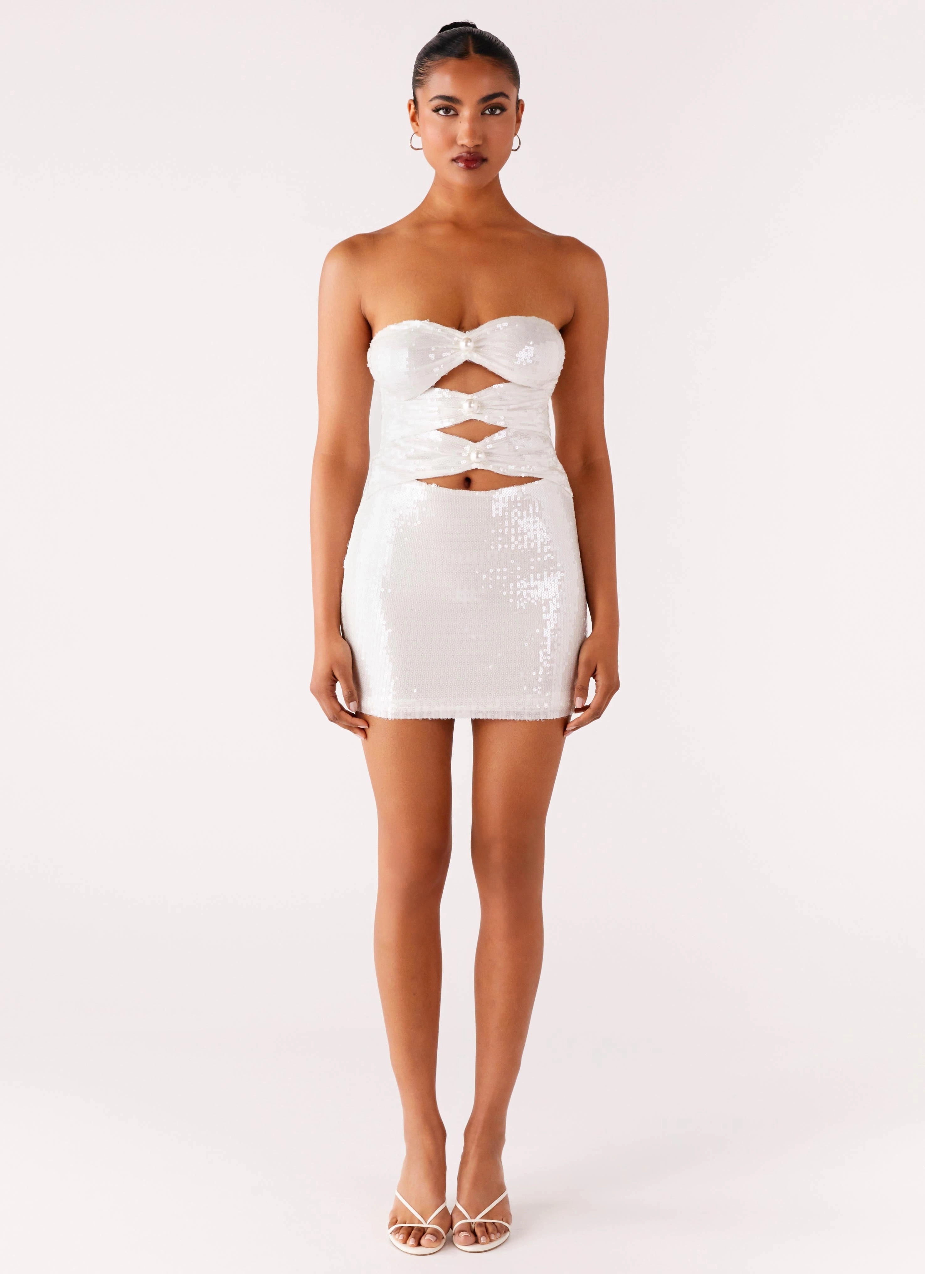 Kind Light Clyra Sequin Mini Dress - Ivory