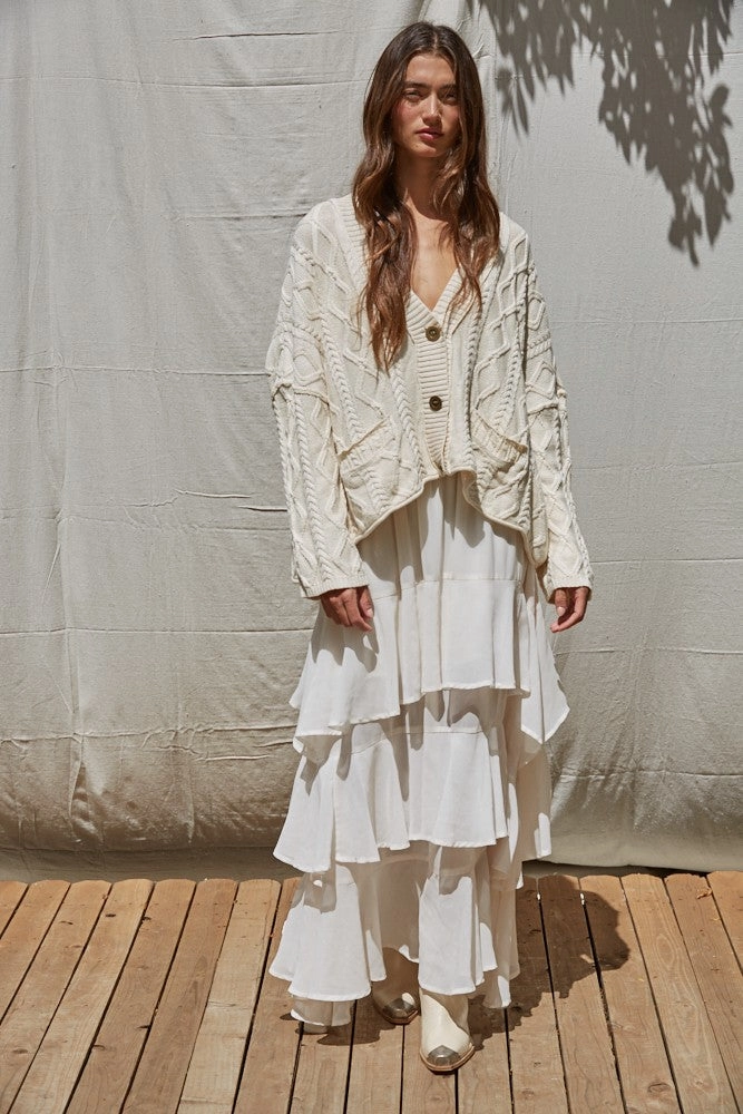 Anais Cable Knit Cardigan Warm Knit Design Seasonal Comfort