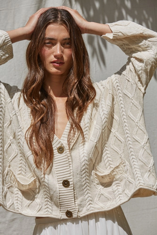 Anais Cable Knit Cardigan Smart Fashion