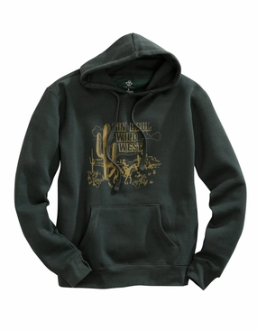 Tin Haul Womens Green Cotton Blend Wild West Hoodie Recycled Material Composition