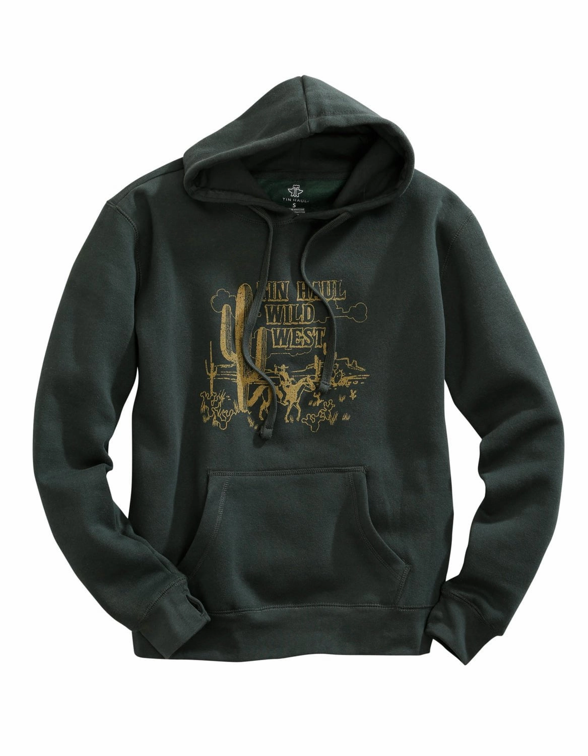 Chilly Weather Tin Haul Womens Green Cotton Blend Wild West Hoodie