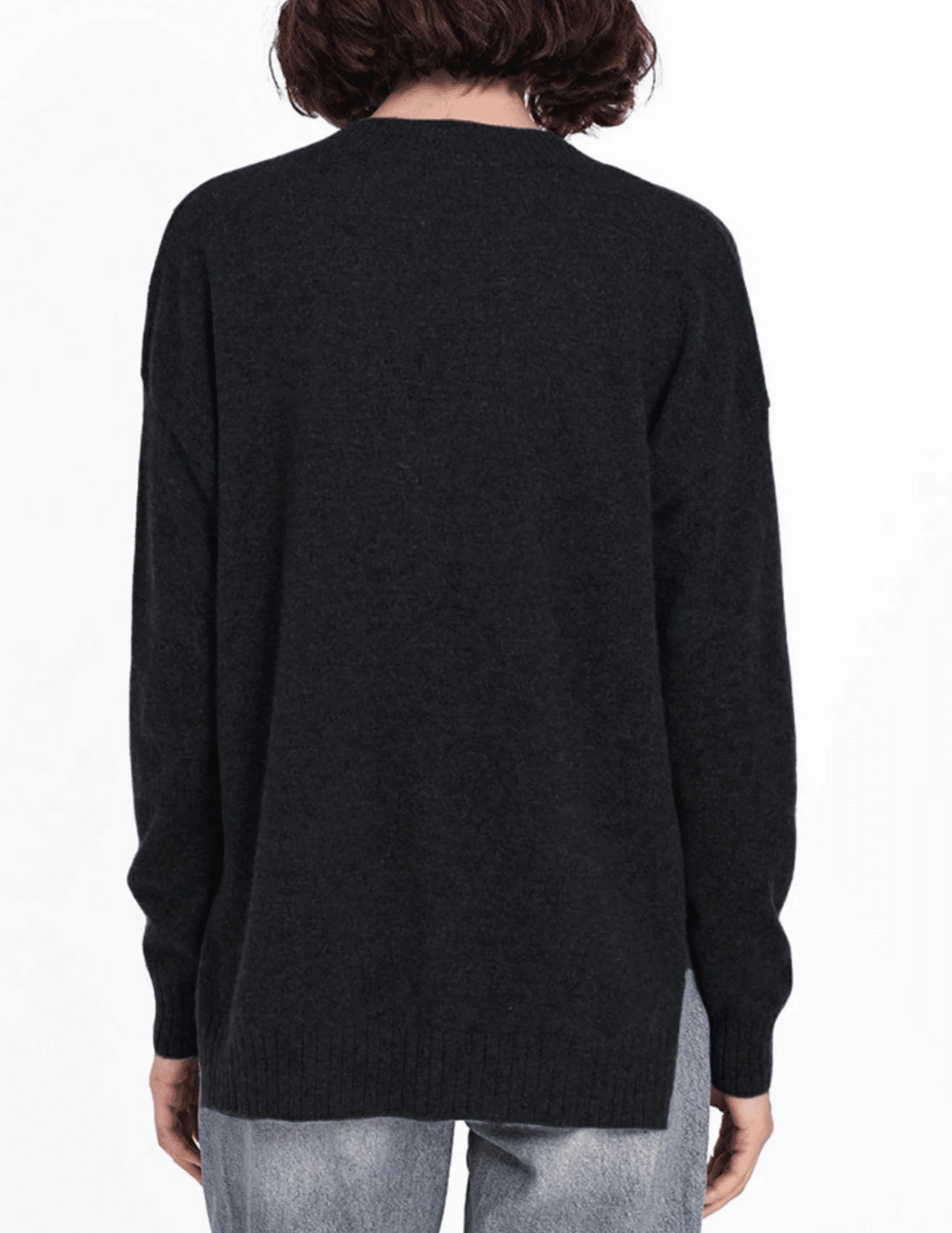 Minnie Rose Cashmere Long and Lean V Neck Sweater Non Irritating Seams Anti Static Treatment