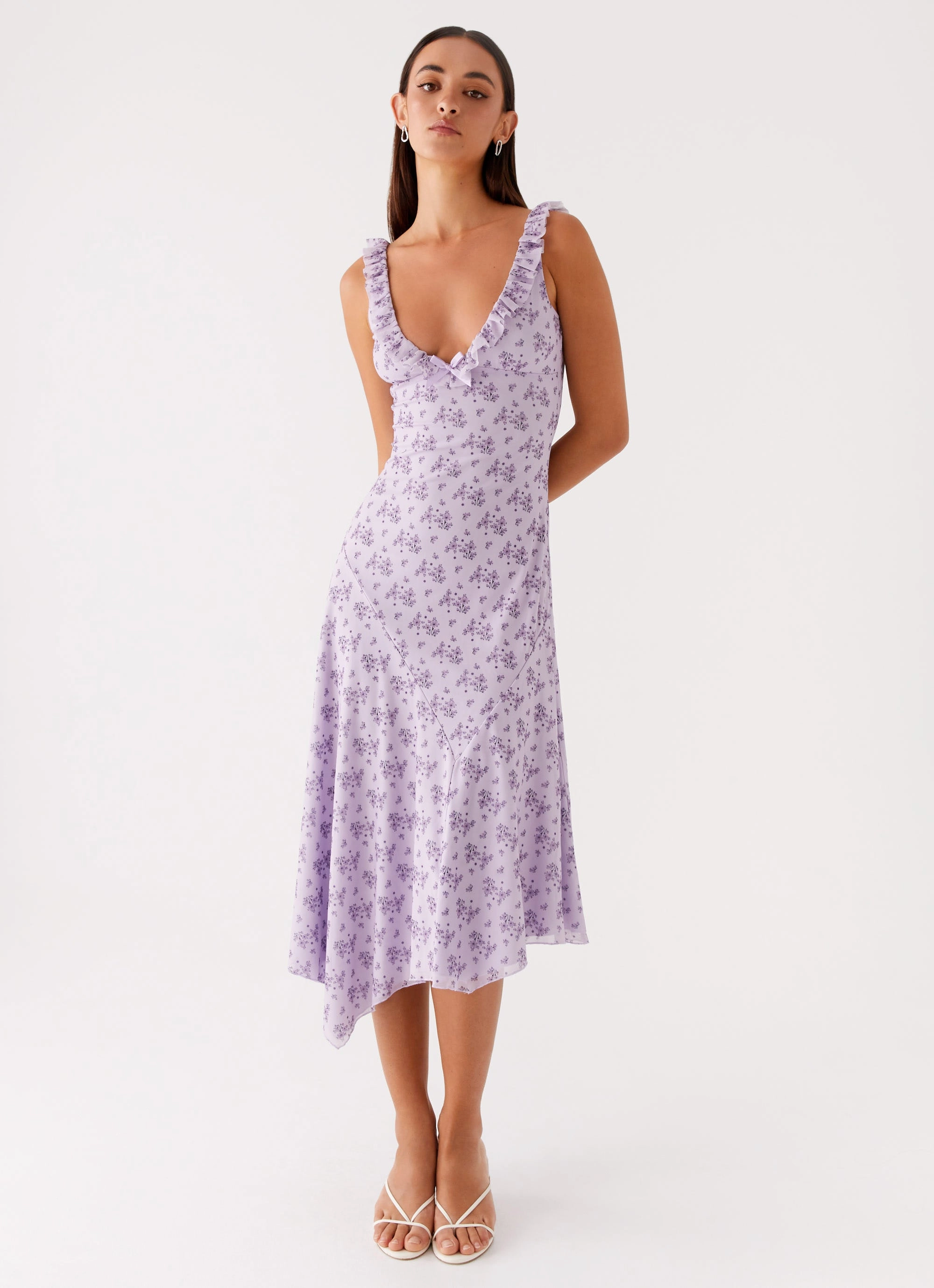 Silky Layer Asteri Midi Dress - Lavender Meadow