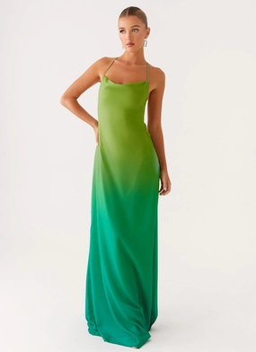 Opposites Attract Maxi Dress - Green Ombre Refined Presence
