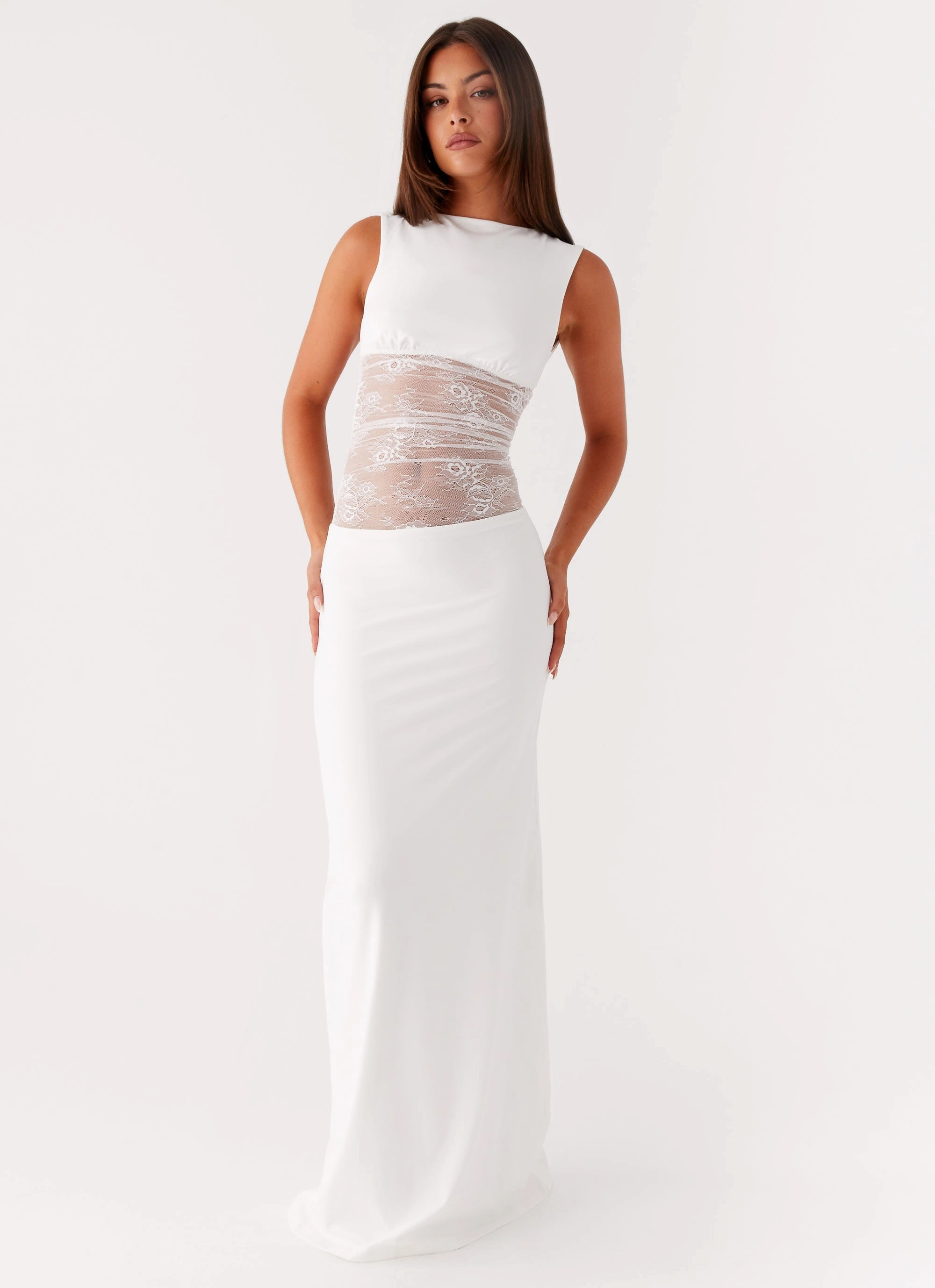 Odor-Control Medina Lace Maxi Dress - White