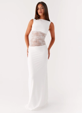 Odor-Control Medina Lace Maxi Dress - White