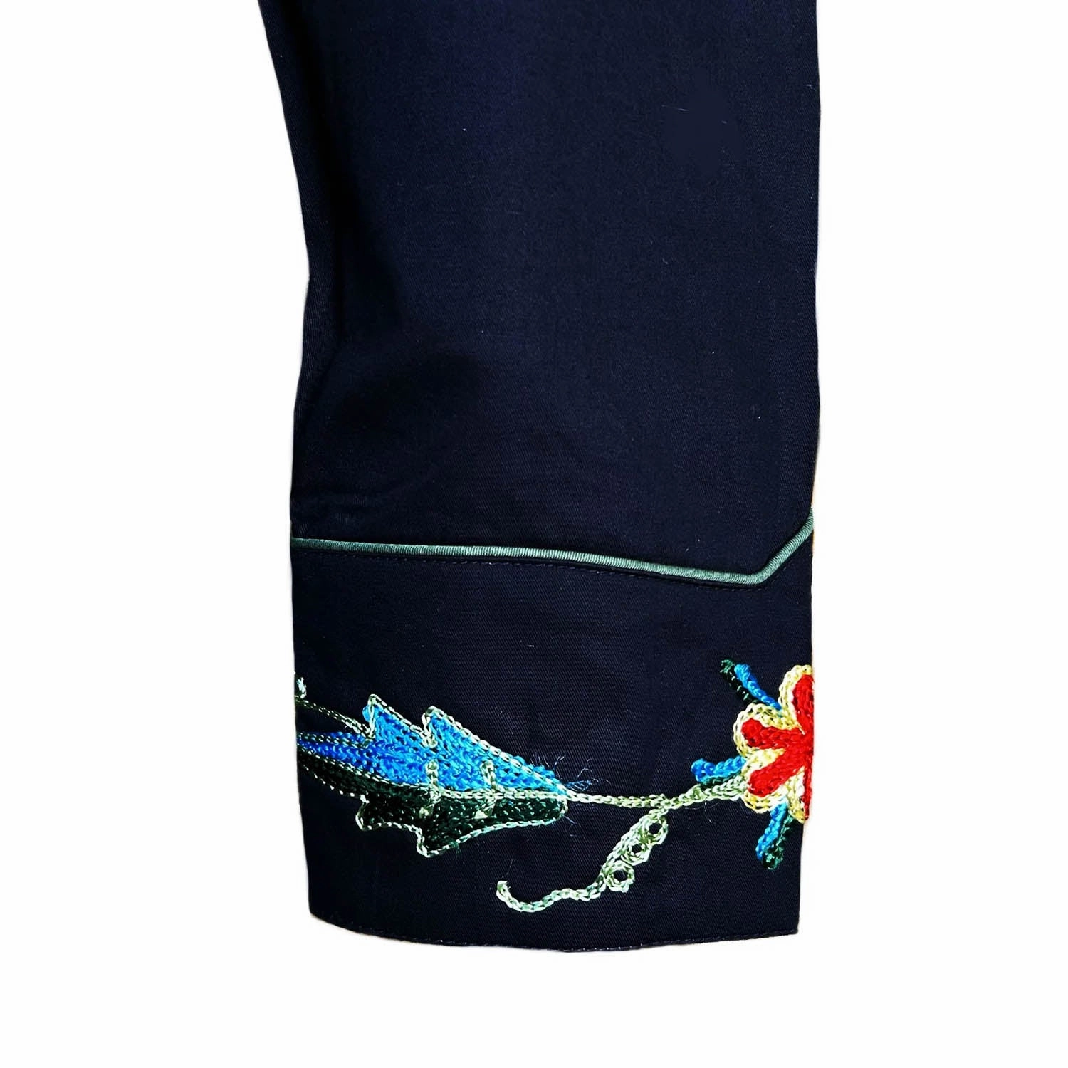 Designer Touch Embroidered Logo Rockmount Womens Floral Embroidered Western Black 100% Cotton L/S Shirt