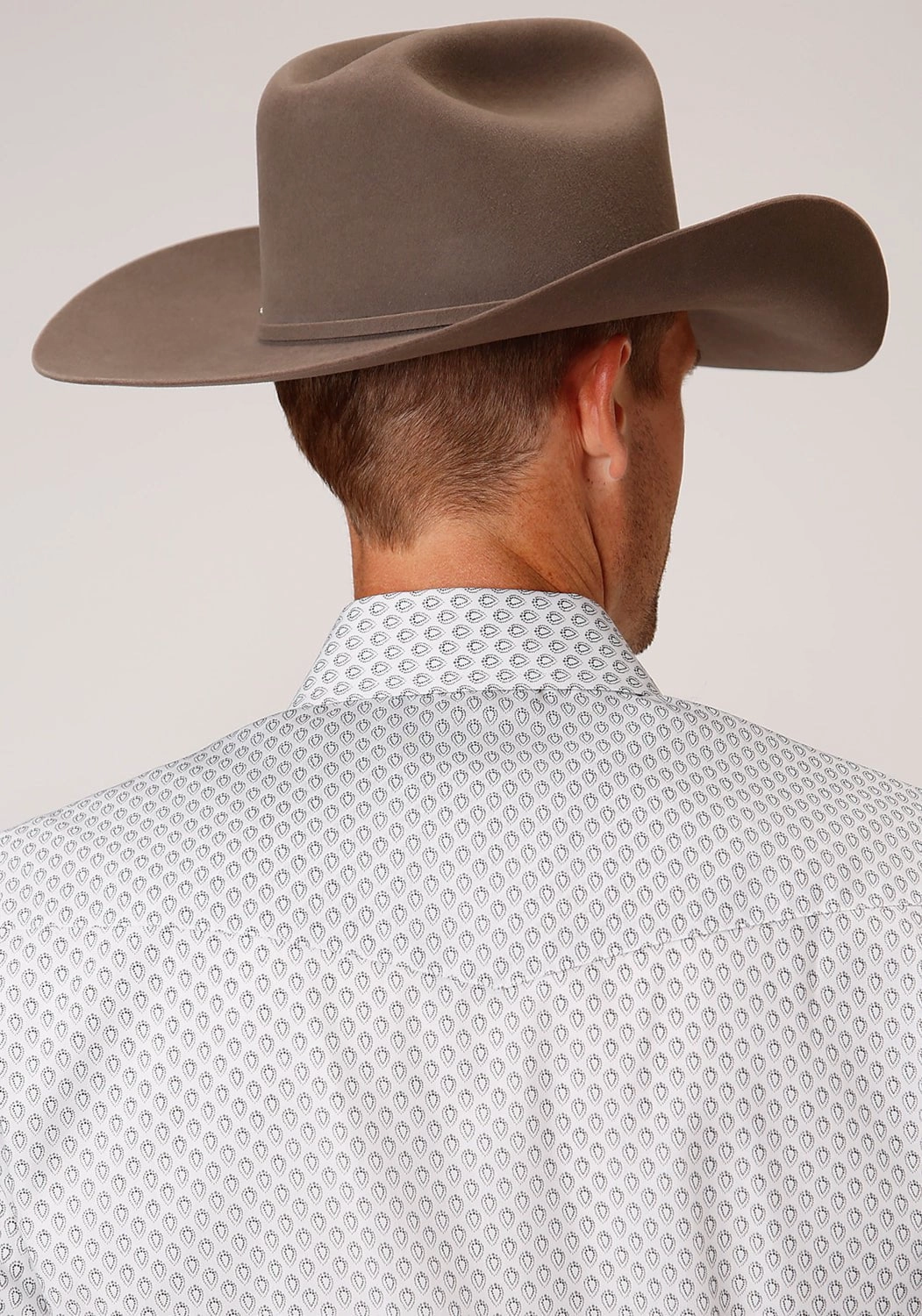 Lightweight Layers Travel-friendly Roper Mens Black/Grey Cotton Blend Teardrop L/S Shirt