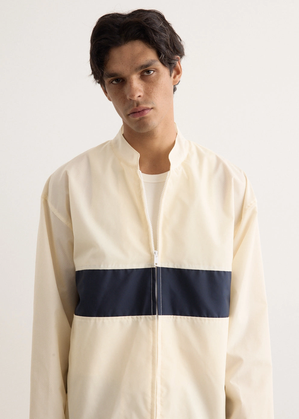 Stripe Nylon Oxford Boat Jacket Puffer Design