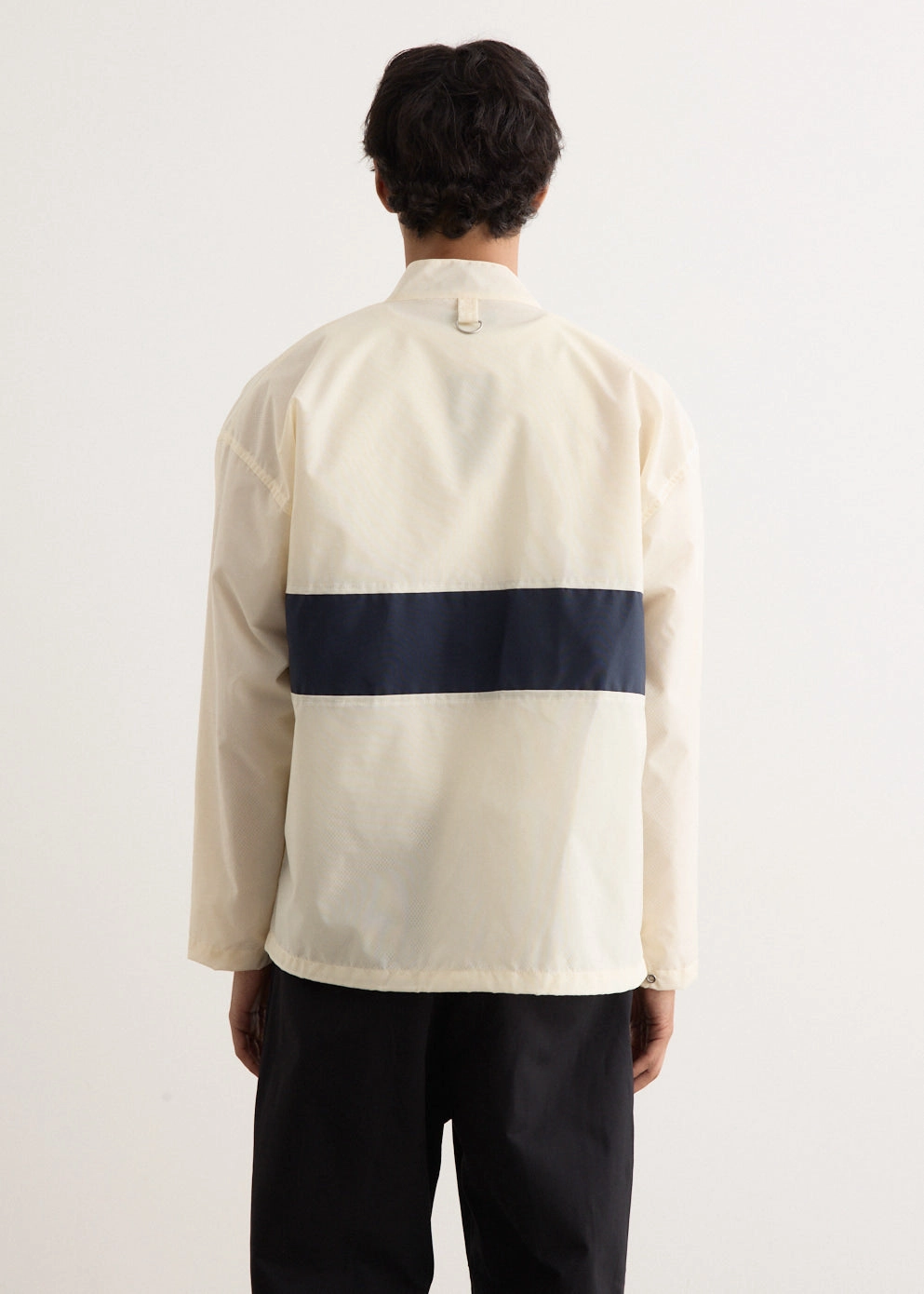 Stripe Nylon Oxford Boat Jacket Snow Day Micro Perforated Panels