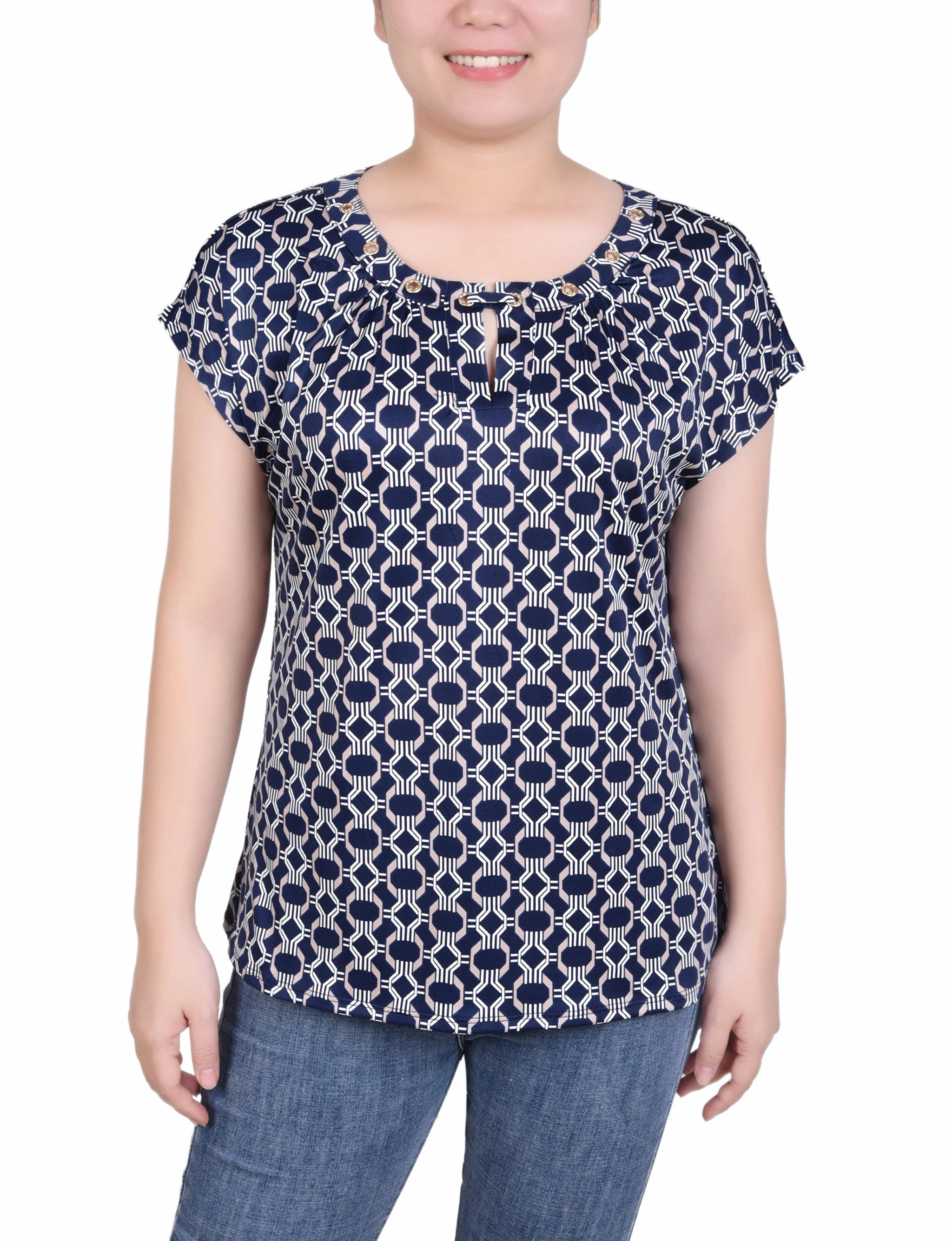 Extended Sleeve Top With Grommets Eco Dyeing Method