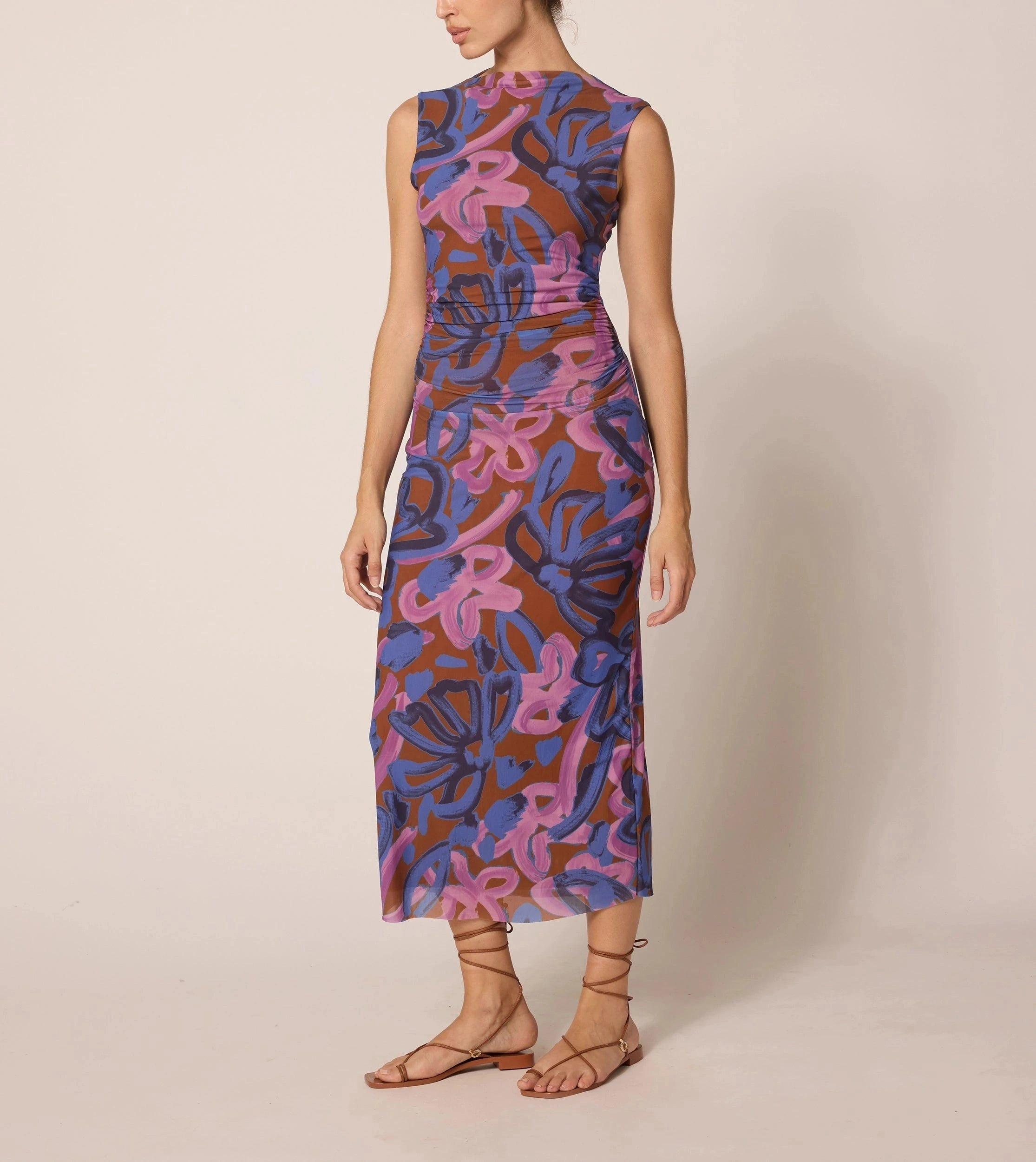 Asymmetric-Neck Carrie Midi Dress | Fresco