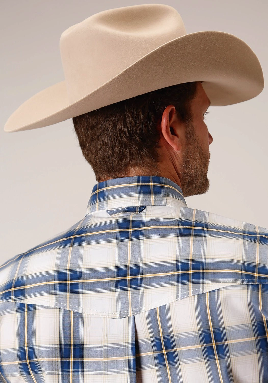 Roper Mens Denim Ombre Blue 100% Cotton L/S Shirt Sustainable Material Thermoregulating Layer