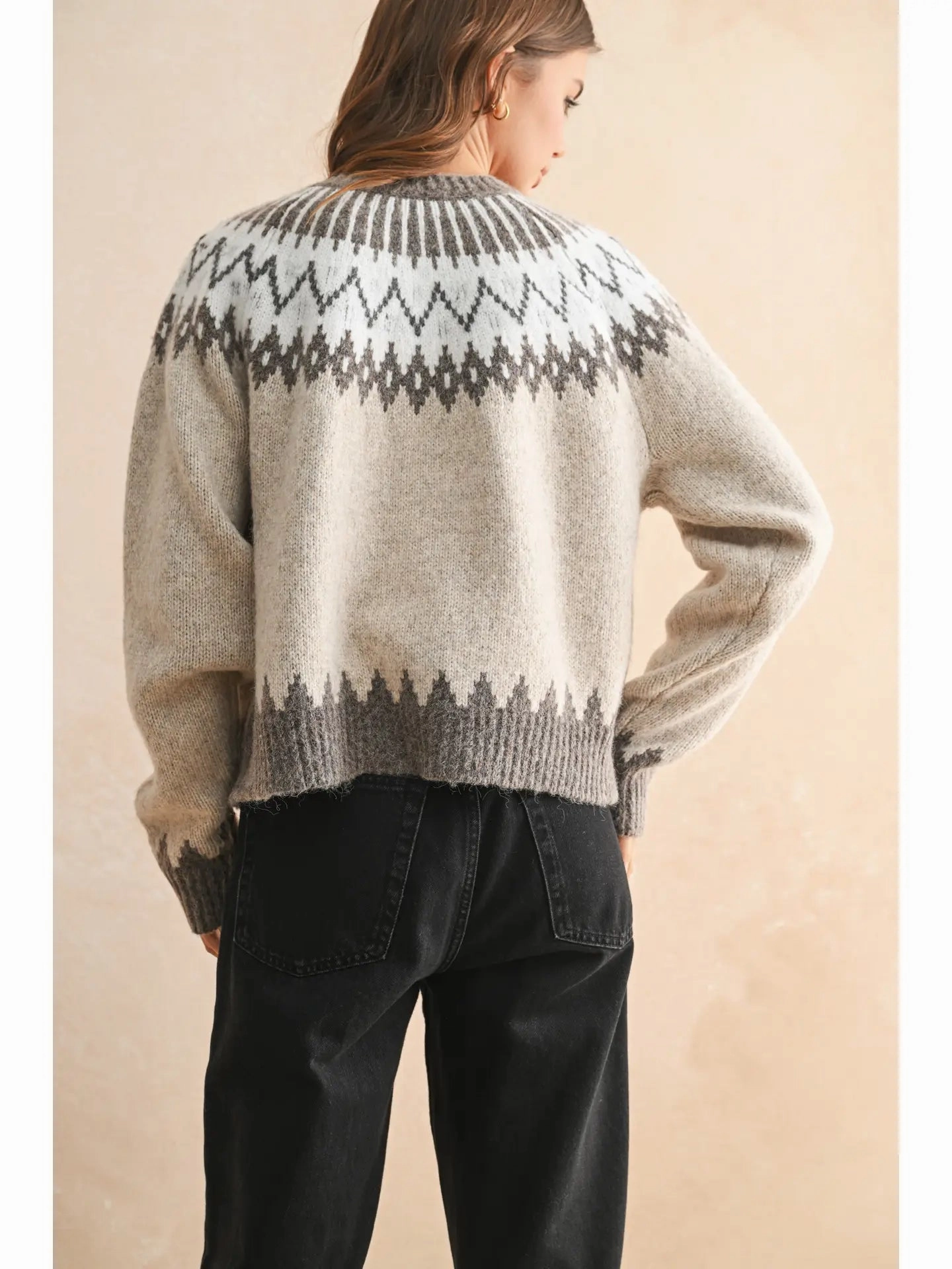 Fair Isle Patterned Cardigan Comfy Design