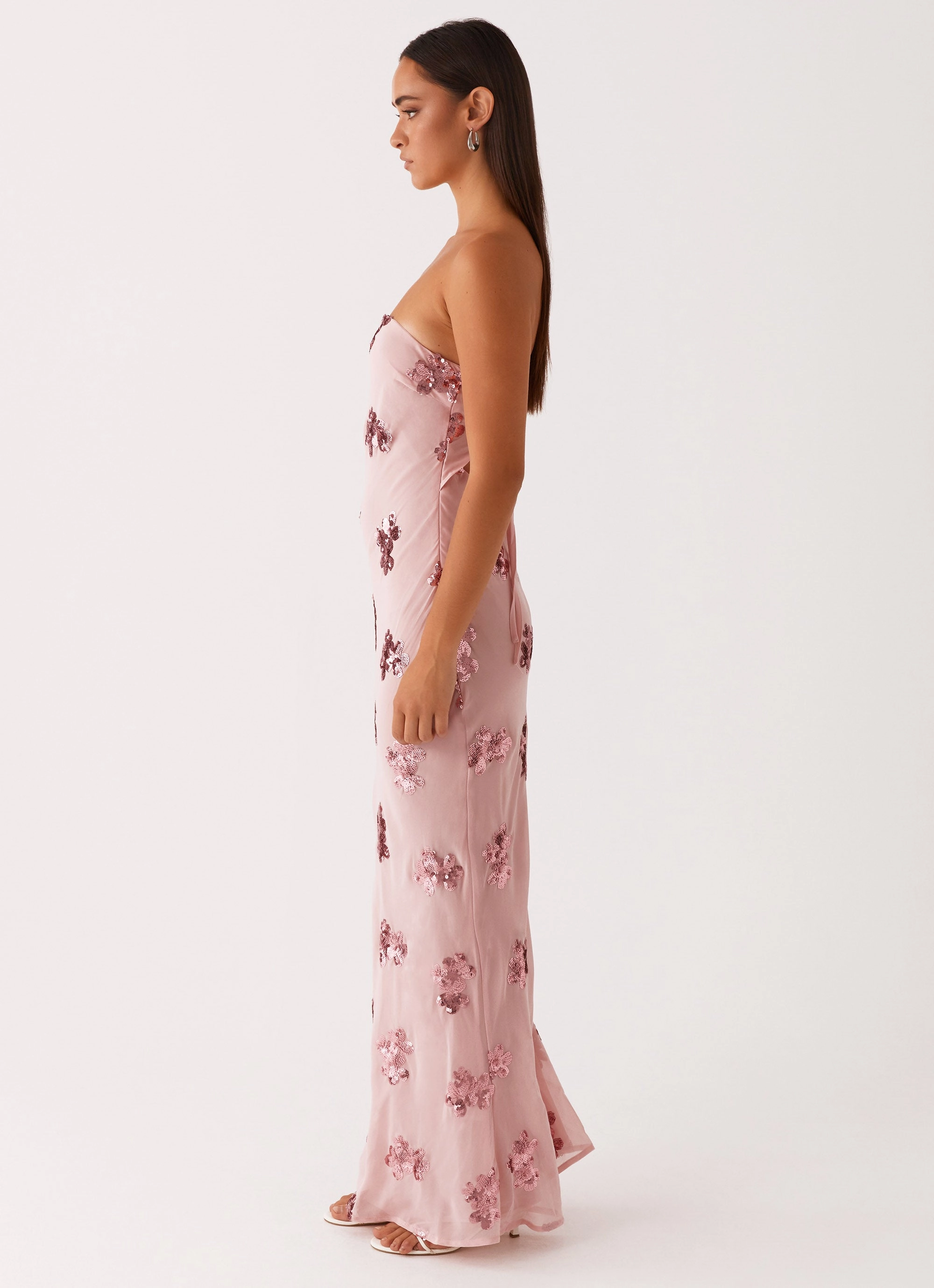 Breezy Fit Sweet Escape Sequin Maxi Dress - Baby Pink