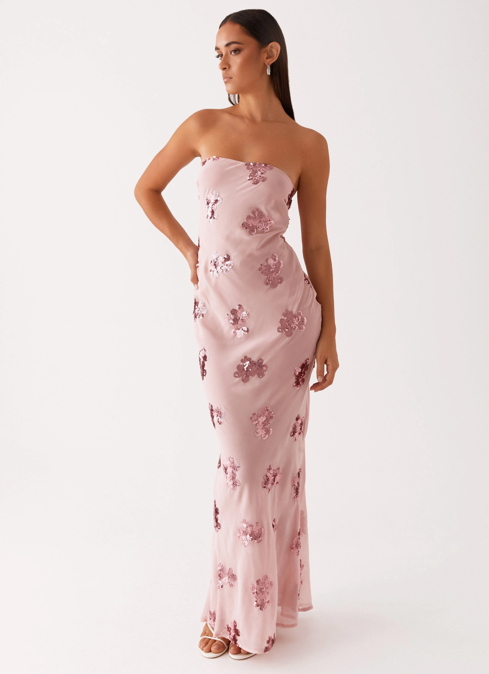 Sweet Escape Sequin Maxi Dress - Baby Pink Cozy Energy Subtle Flow