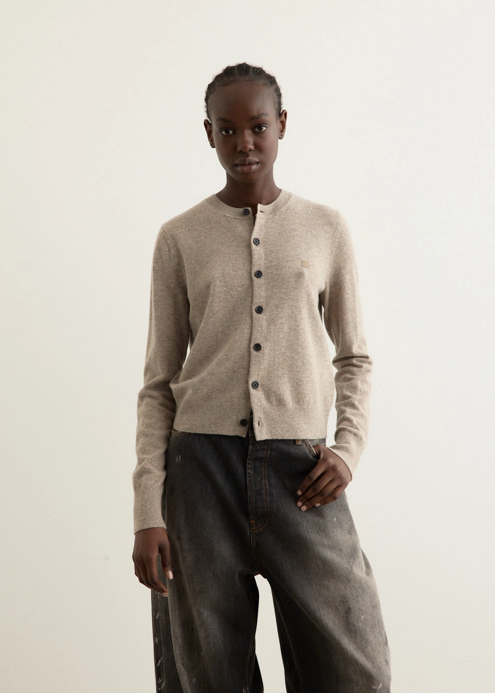 Sweatshirts Fitted Cardigan Circular Knit Pattern Light Warmth