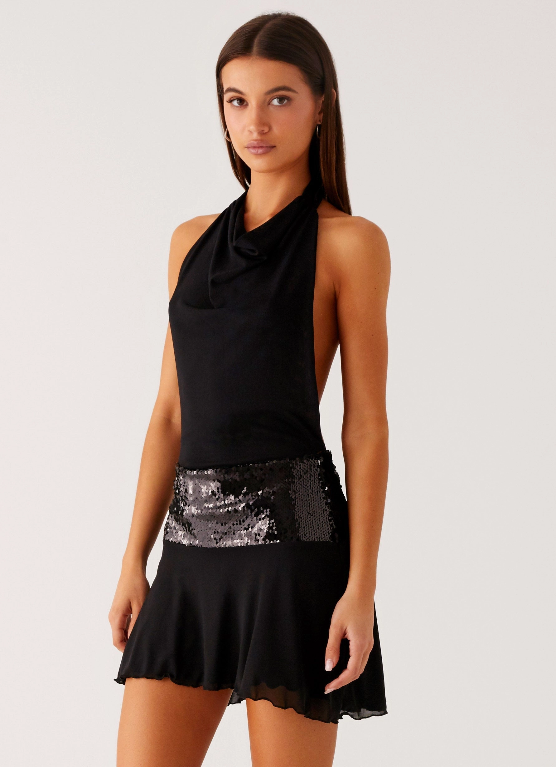 Kelsey Sequin Mini Dress - Black Odor-Control