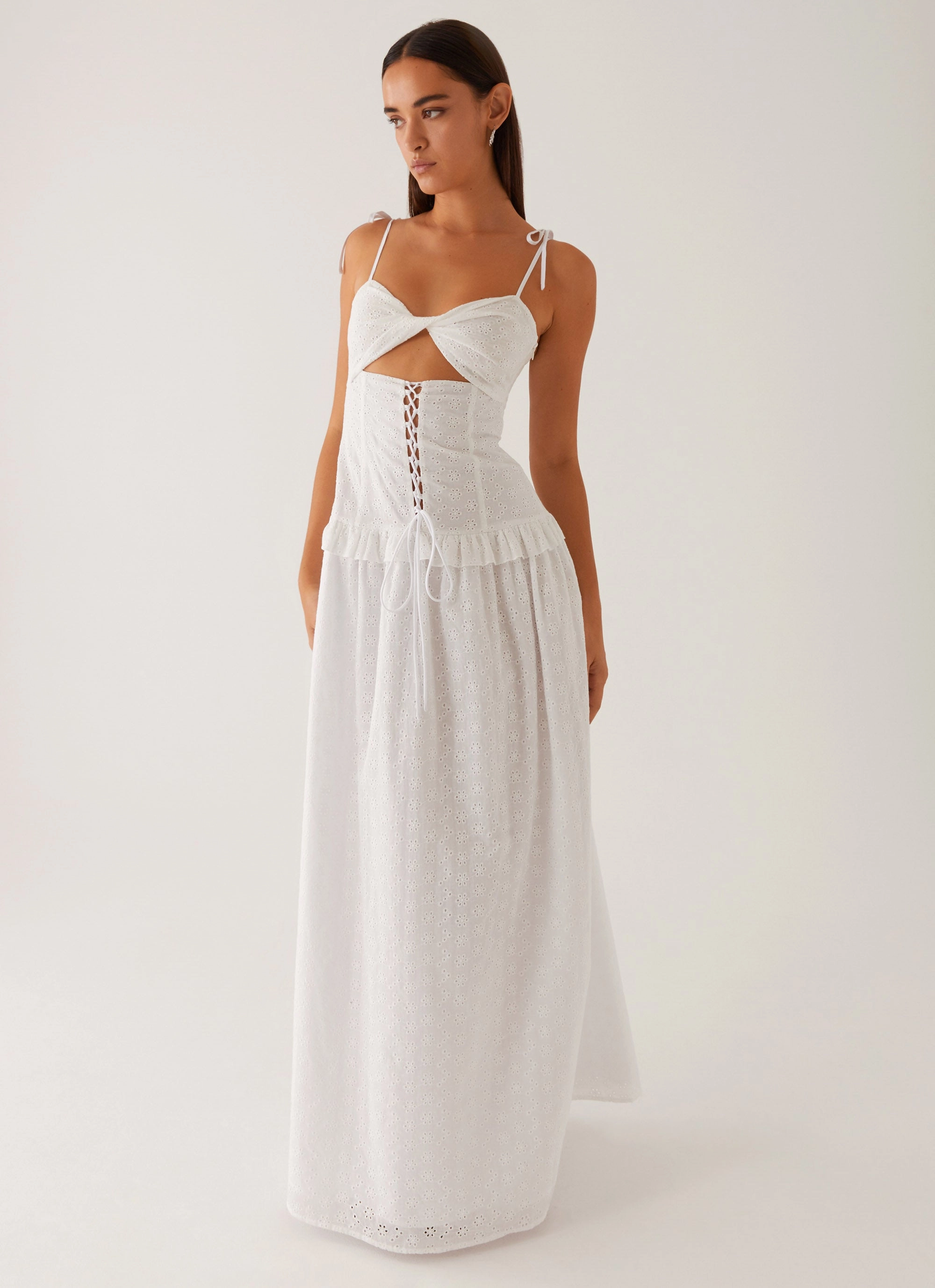 Effortless Look Reveria Twist Maxi Dress - Ivory