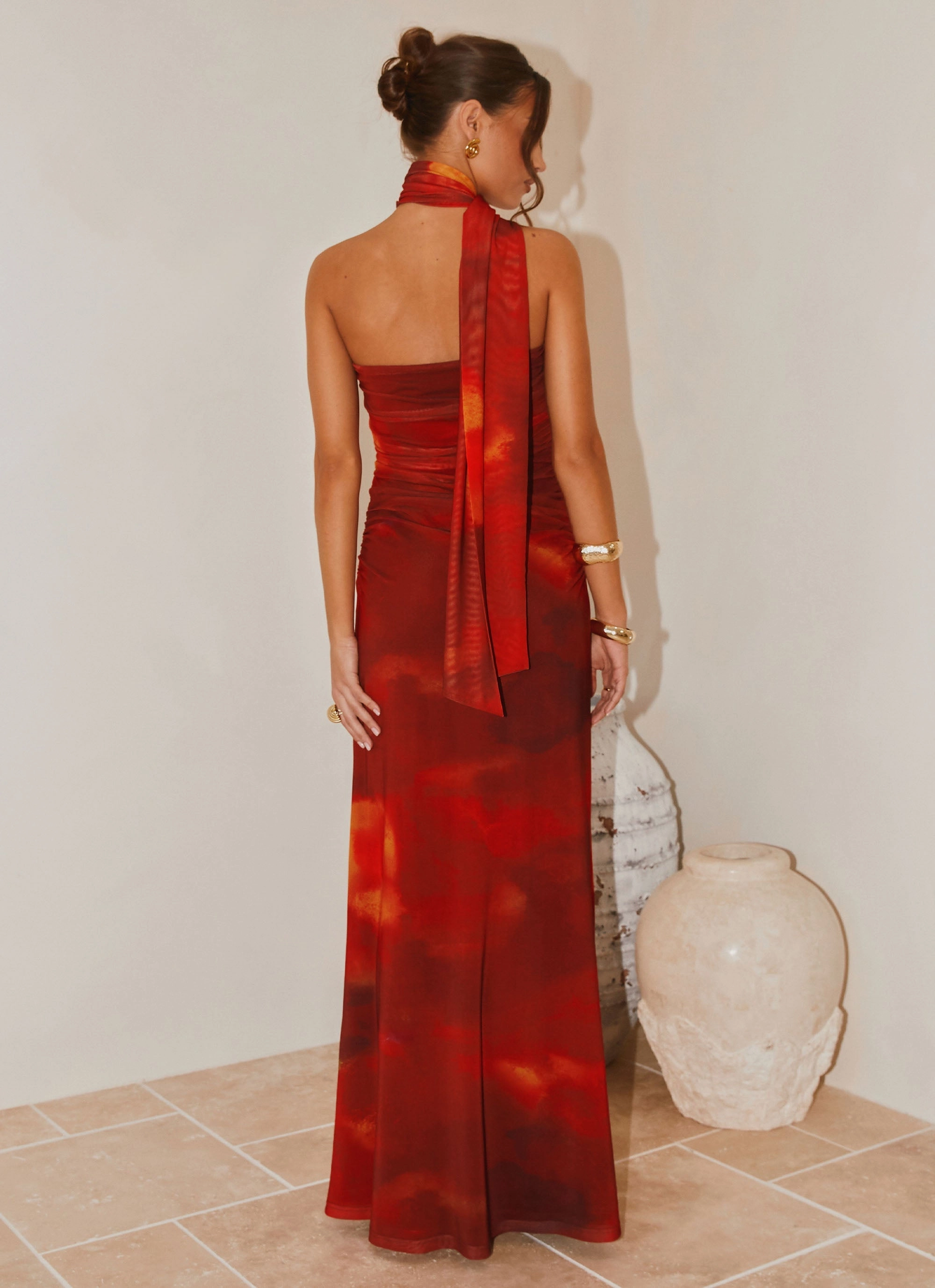 Whimsical Mood Songbird Maxi Dress - Scarlet Blur