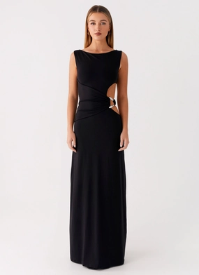 Flattering Layers Airy Fabric Jayana Maxi Dress - Black