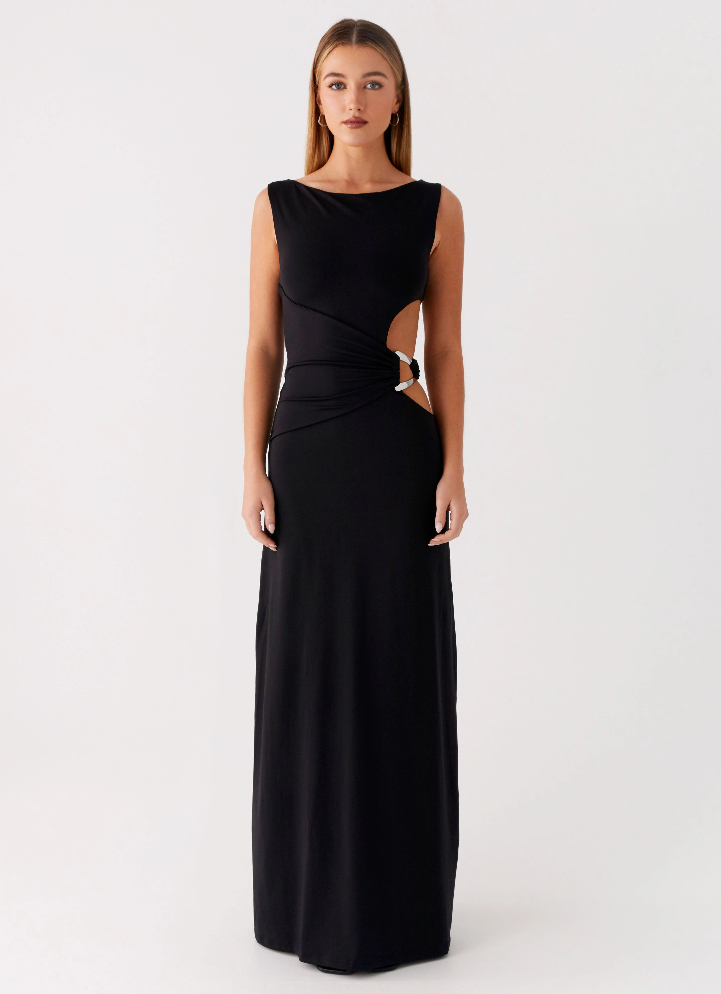 Flattering Layers Airy Fabric Jayana Maxi Dress - Black
