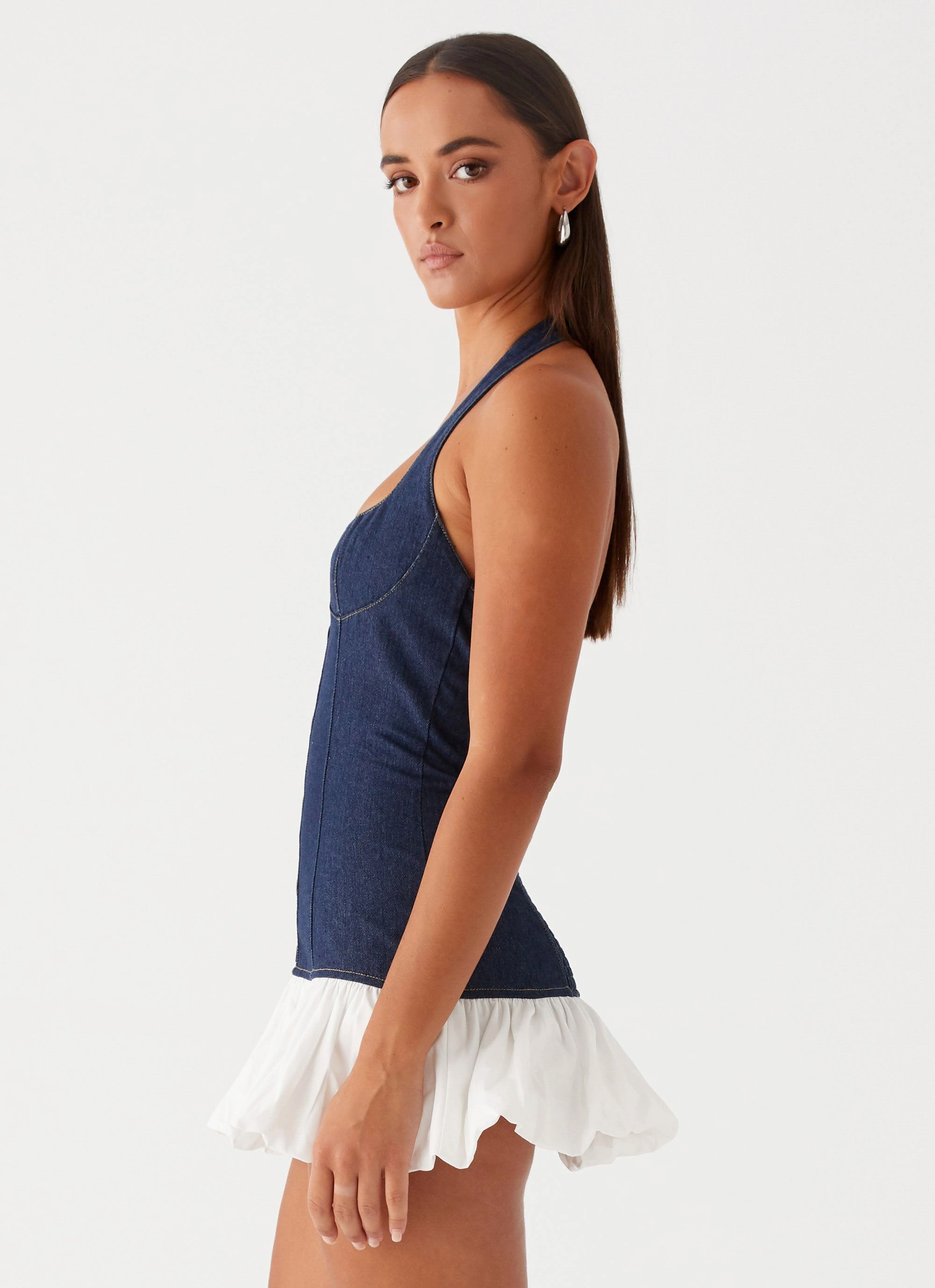 Georgina Denim Mini Dress - Blue City-Style